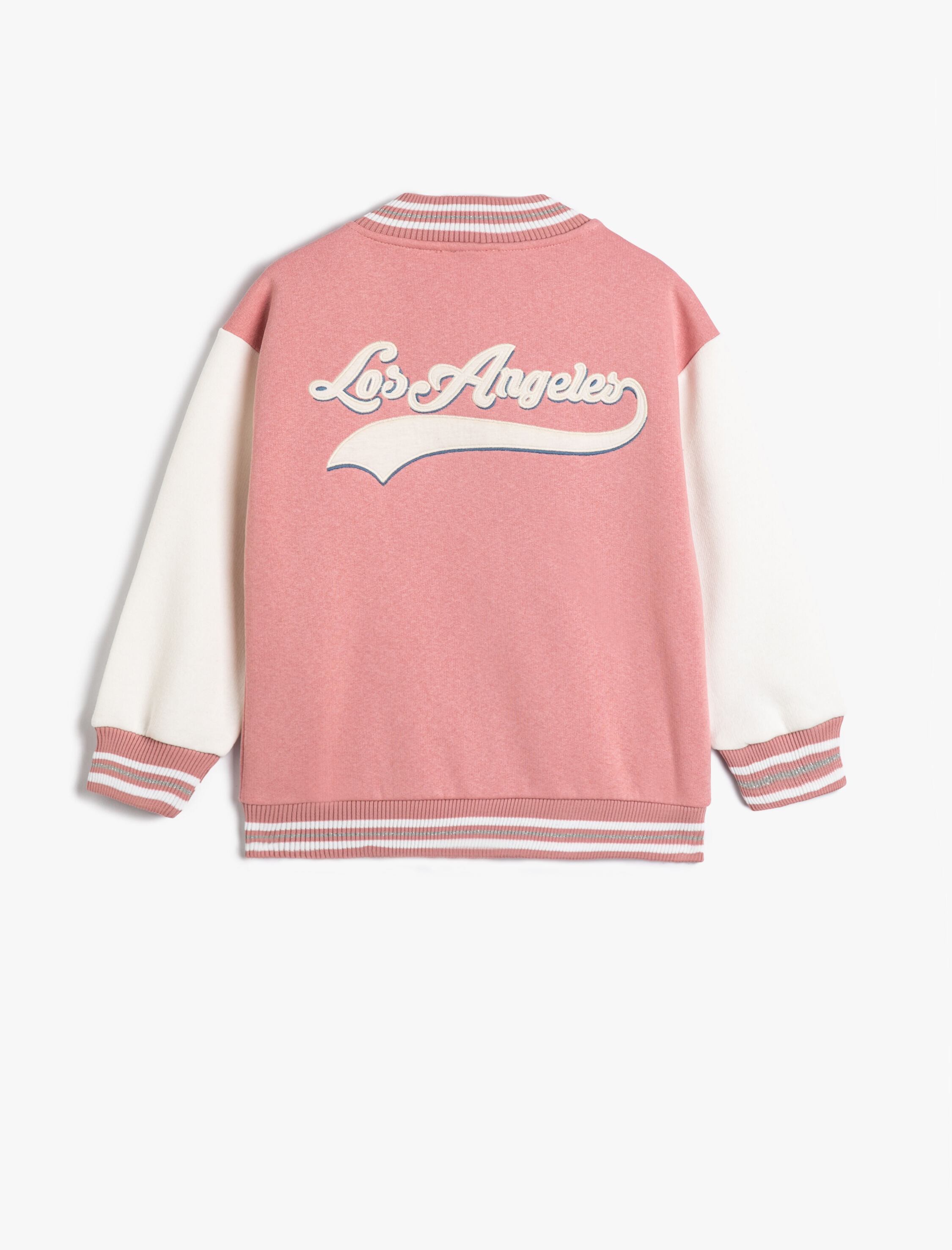  Kız Çocuk Kolej Ceket Aplike Detaylı Baskılı Cepli Çıtçıt Kapamalı Şardonlu