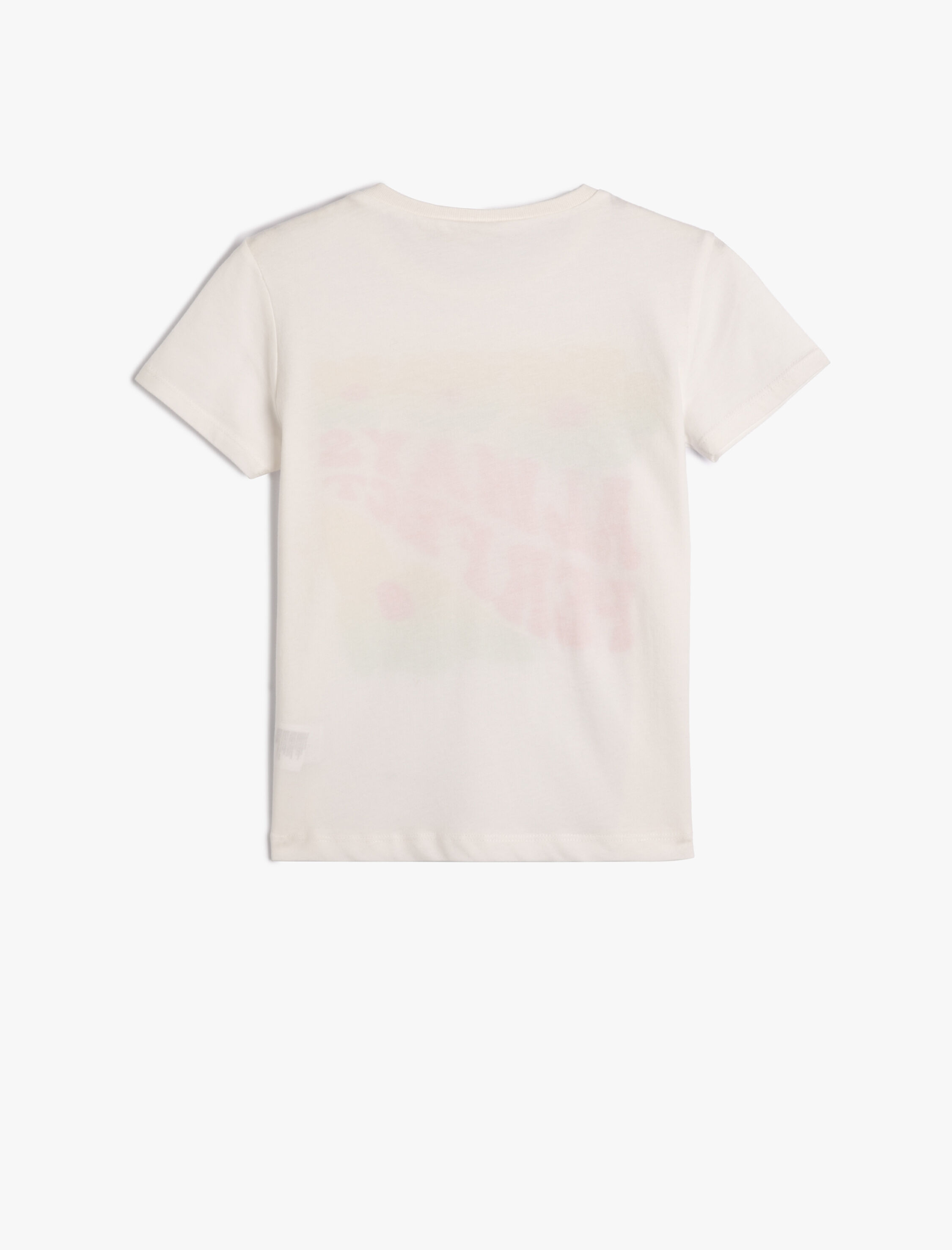  Kız Çocuk Tişört Kısa Kollu Bisiklet Yaka Çiçekli Sim Baskılı Pamuklu