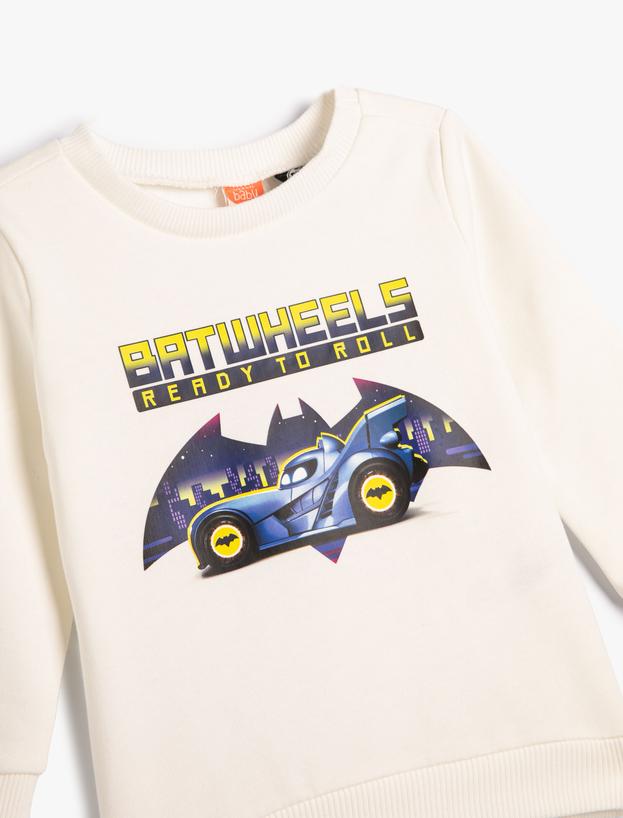 Batman Sweatshirt Lisanslı Uzun Kollu Bisiklet Yaka Pamuklu Şardonlu_2