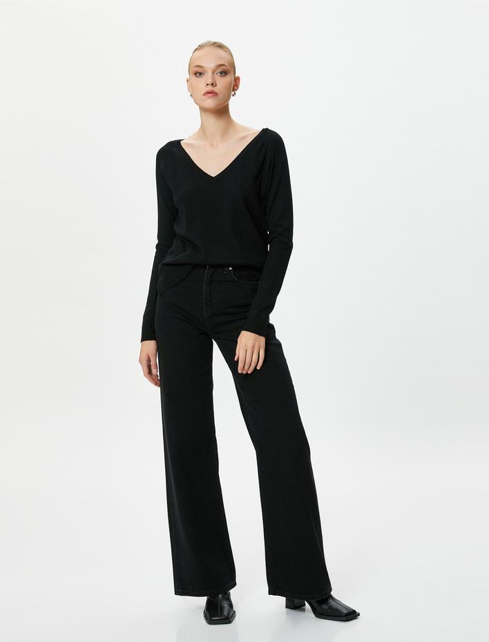  Triko Boğazlı Kazak Uzun Kollu Basic