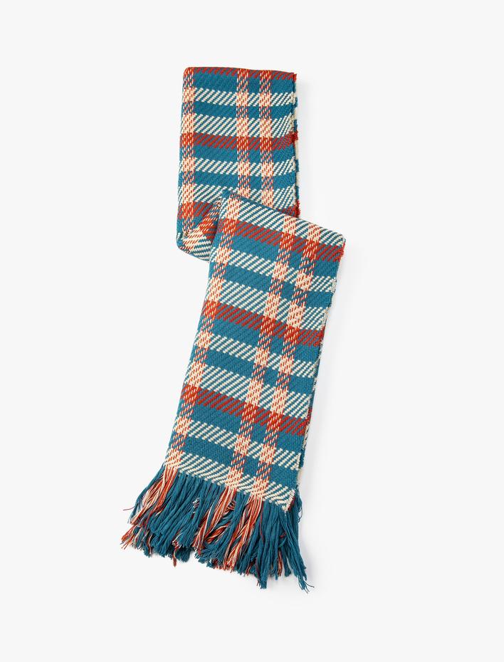 Kadın Triko Şal Ekose Yumuşak Dokulu