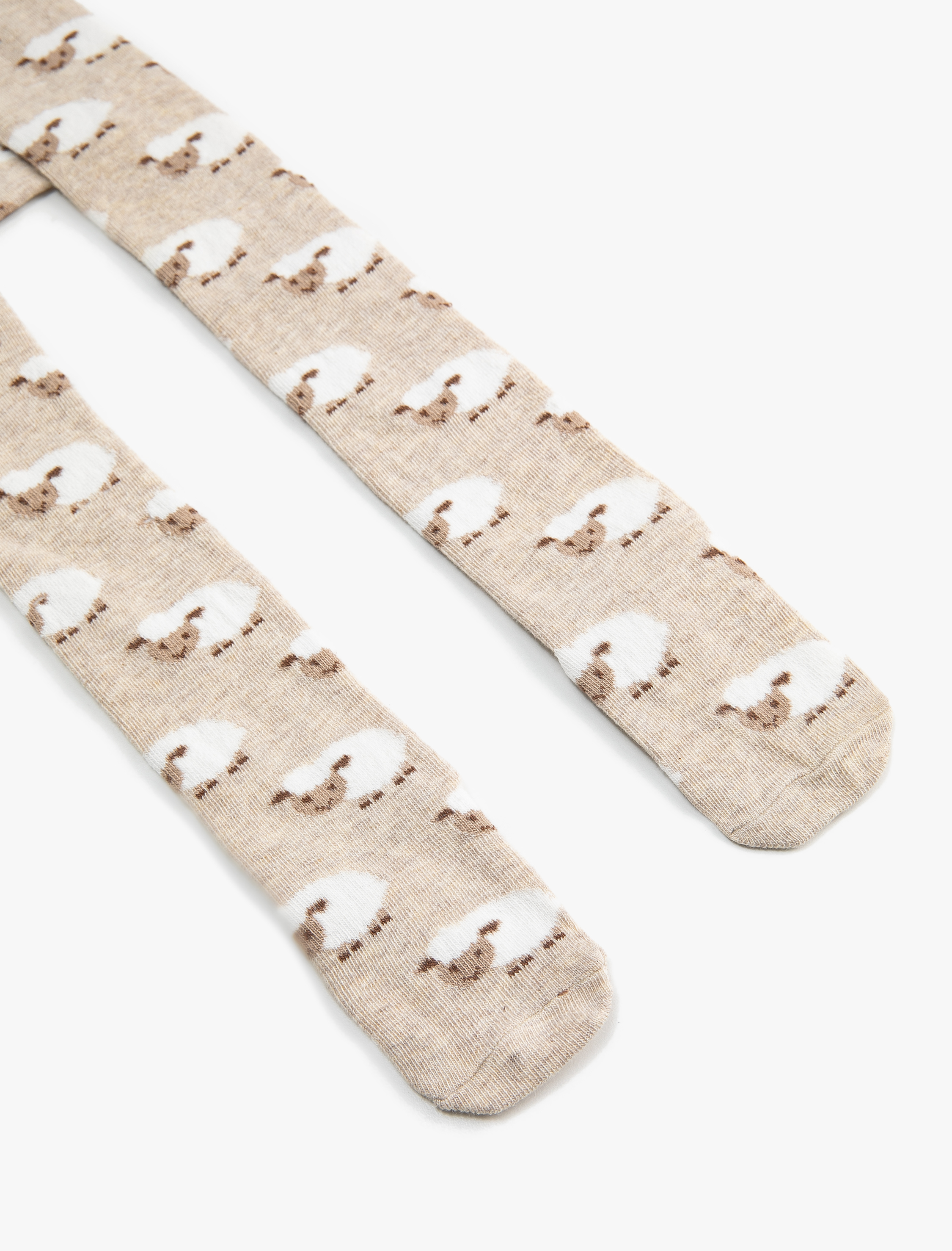  Kız Bebek Külotlu Çorap Pamuklu Kuzu Desenli