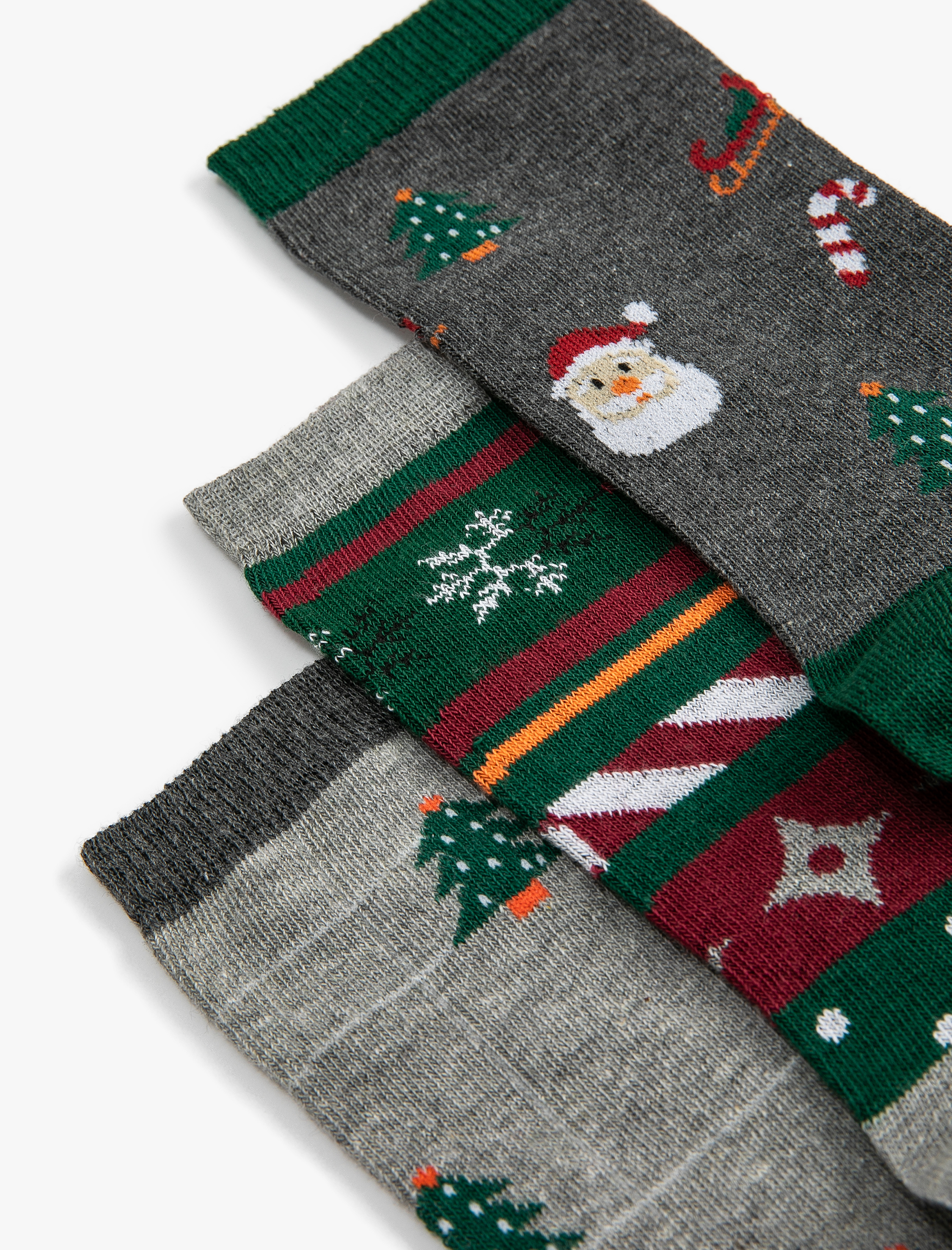  Kadın Yılbaşı Temalı Çorap Seti 3'lü Çok Renkli