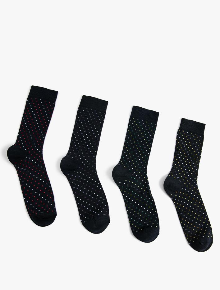 Erkek Puantiyeli 4'lü Soket Çorap Seti