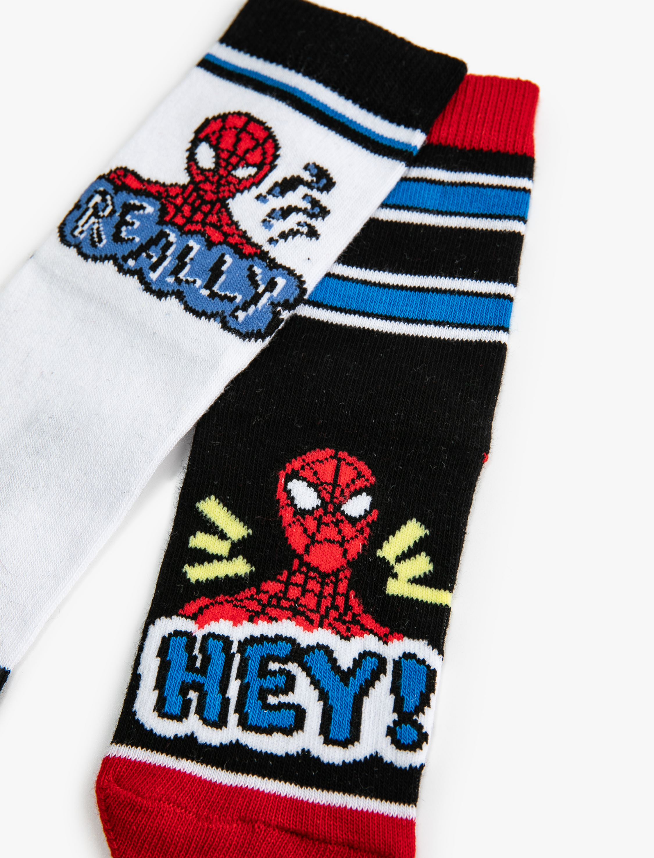  Erkek Çocuk 2'li Örümcek Adam Baskılı Çorap Seti Lisanslı