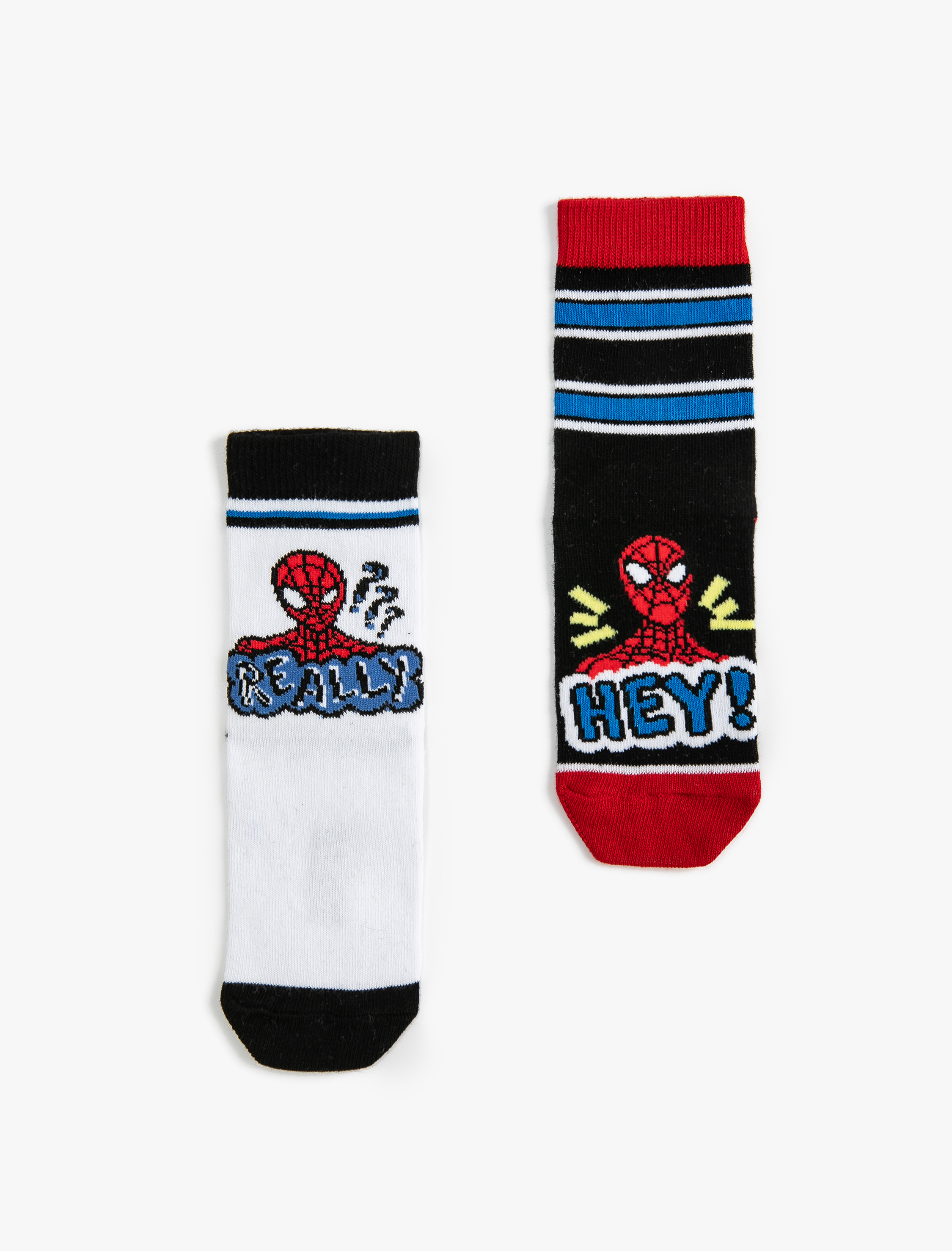  Erkek Çocuk 2'li Örümcek Adam Baskılı Çorap Seti Lisanslı