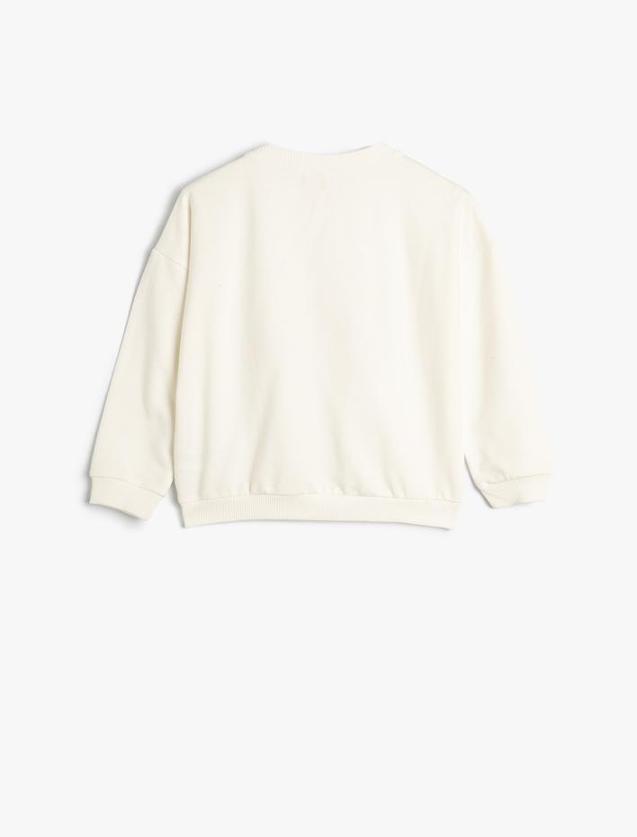 Erkek Bebek Sweatshirt Uzun Kollu Bisiklet Yaka Hayalet Baskı Detaylı Şardonlu