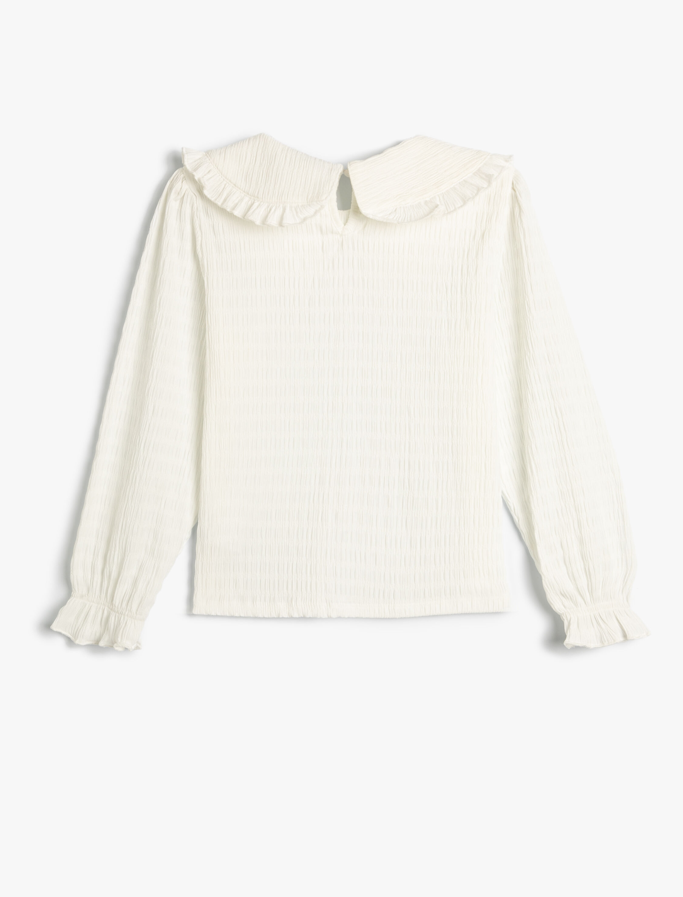  Kız Çocuk Bluz Geniş Bebe Yaka Uzun Kollu Manşetleri Lastikli