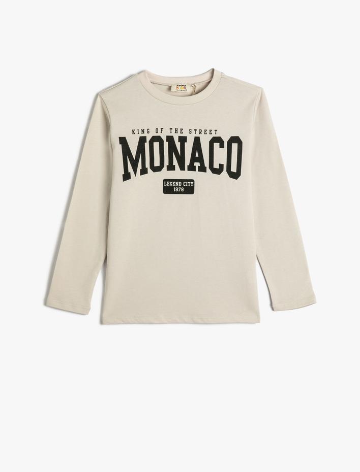 Erkek Çocuk Tişört Uzun Kollu Bisiklet Yaka Şehir Temalı Pamuklu