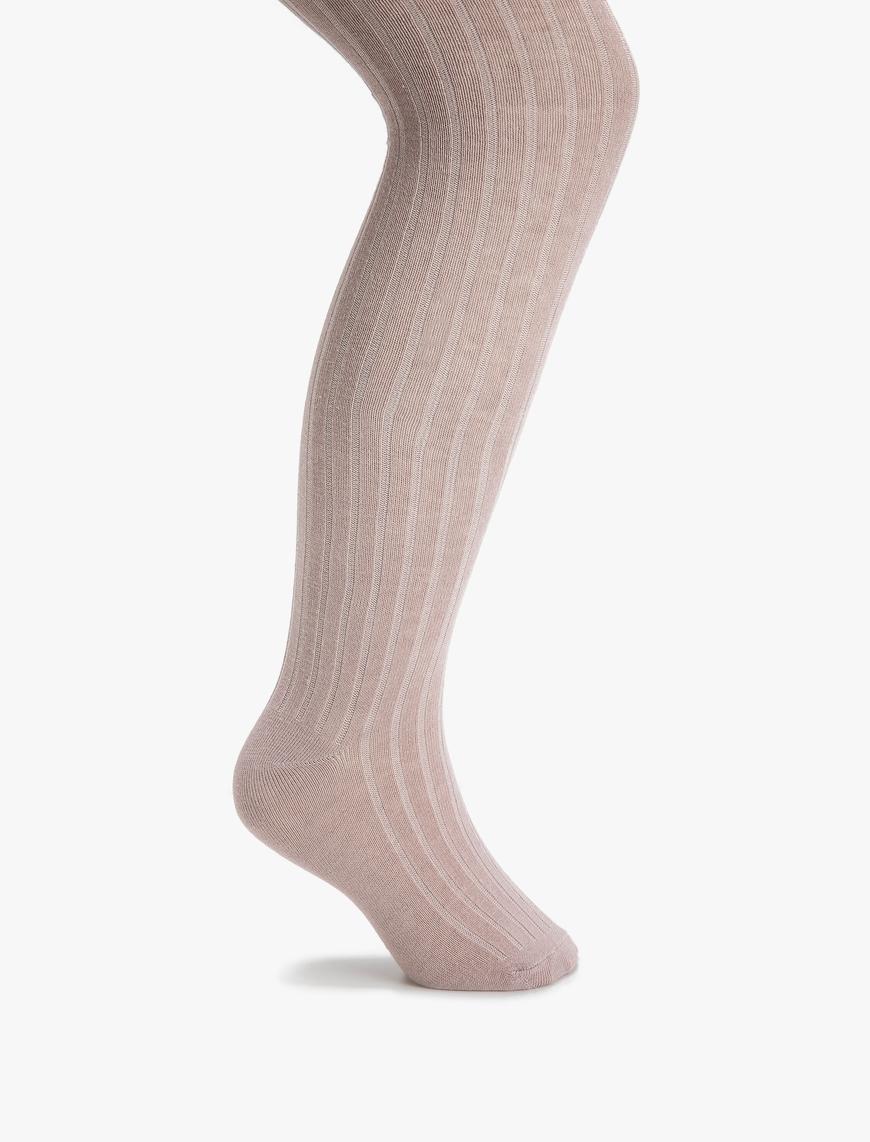  Kız Çocuk Külotlu Çorap Dokulu Pamuk Karışımlı