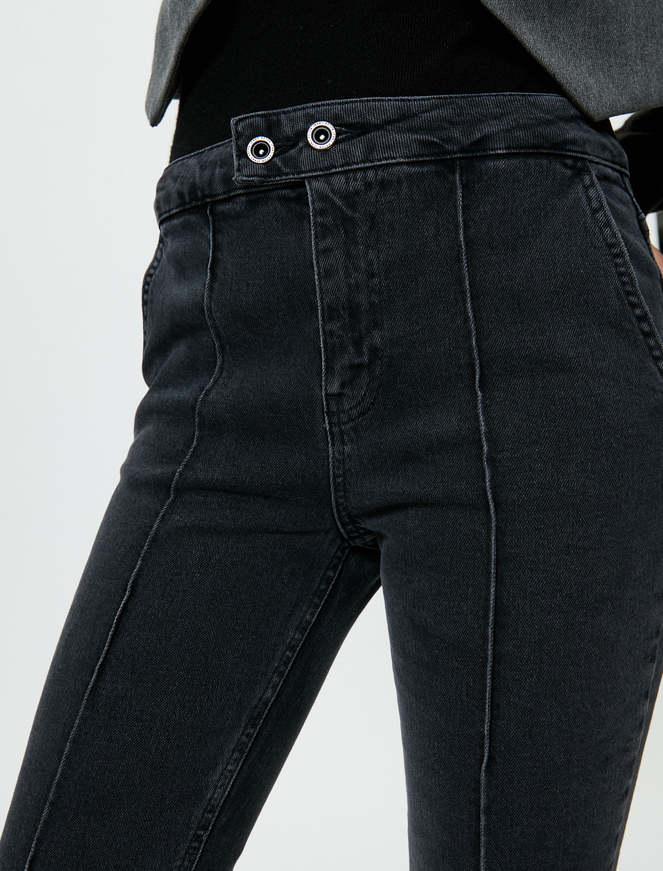   İspanyol Jeans Nervürlü Dar Kesim Normal Bel - Flare Jean