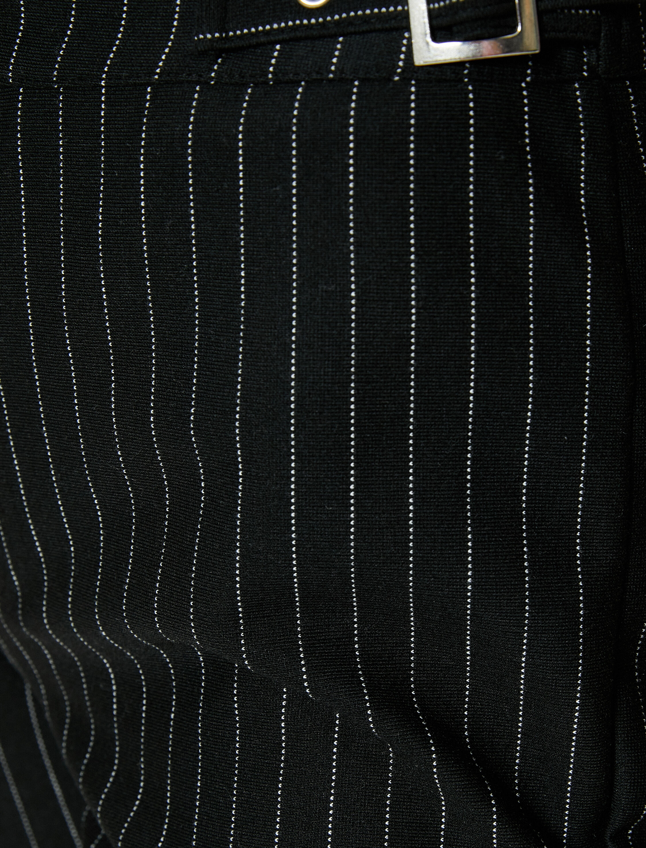   İspanyol Paça Kumaş Pantolon Yüksek Bel Yarım Kemer Detaylı