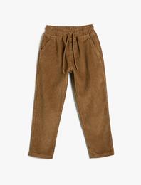 Basic Pamuklu Pantolon Beli Bağlamalı Cep Detaylı