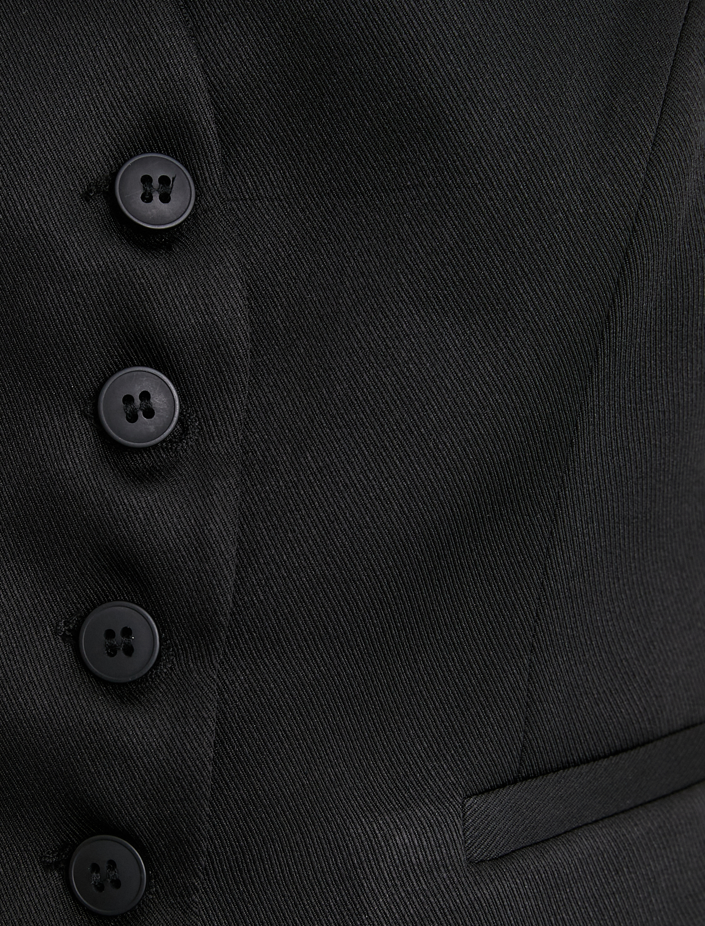   Yelek V Yaka Düğmeli Cepli