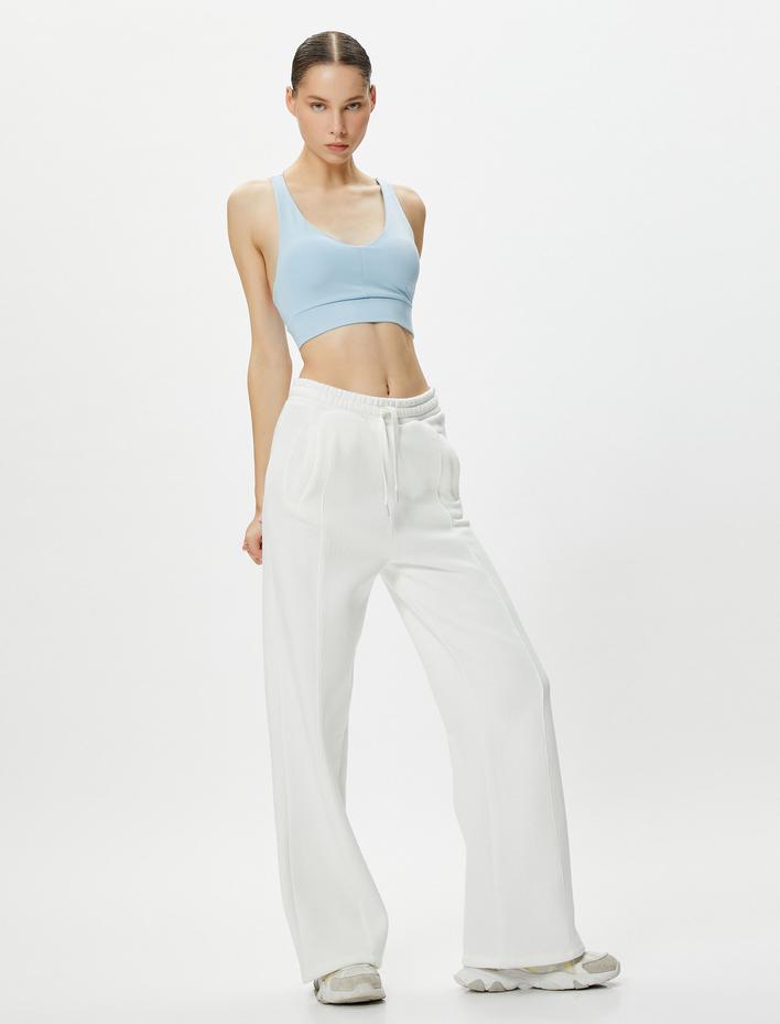  Arkası Çapraz Sporcu Sütyeni U Yaka Kapsız