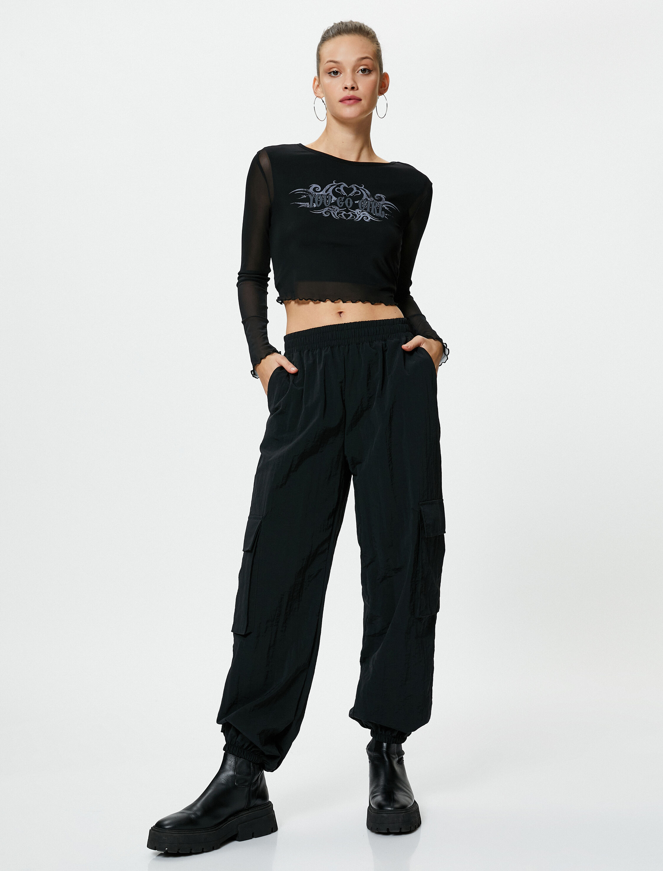   Paraşüt Pantolon Kargo Cepli Rahat Kalıp