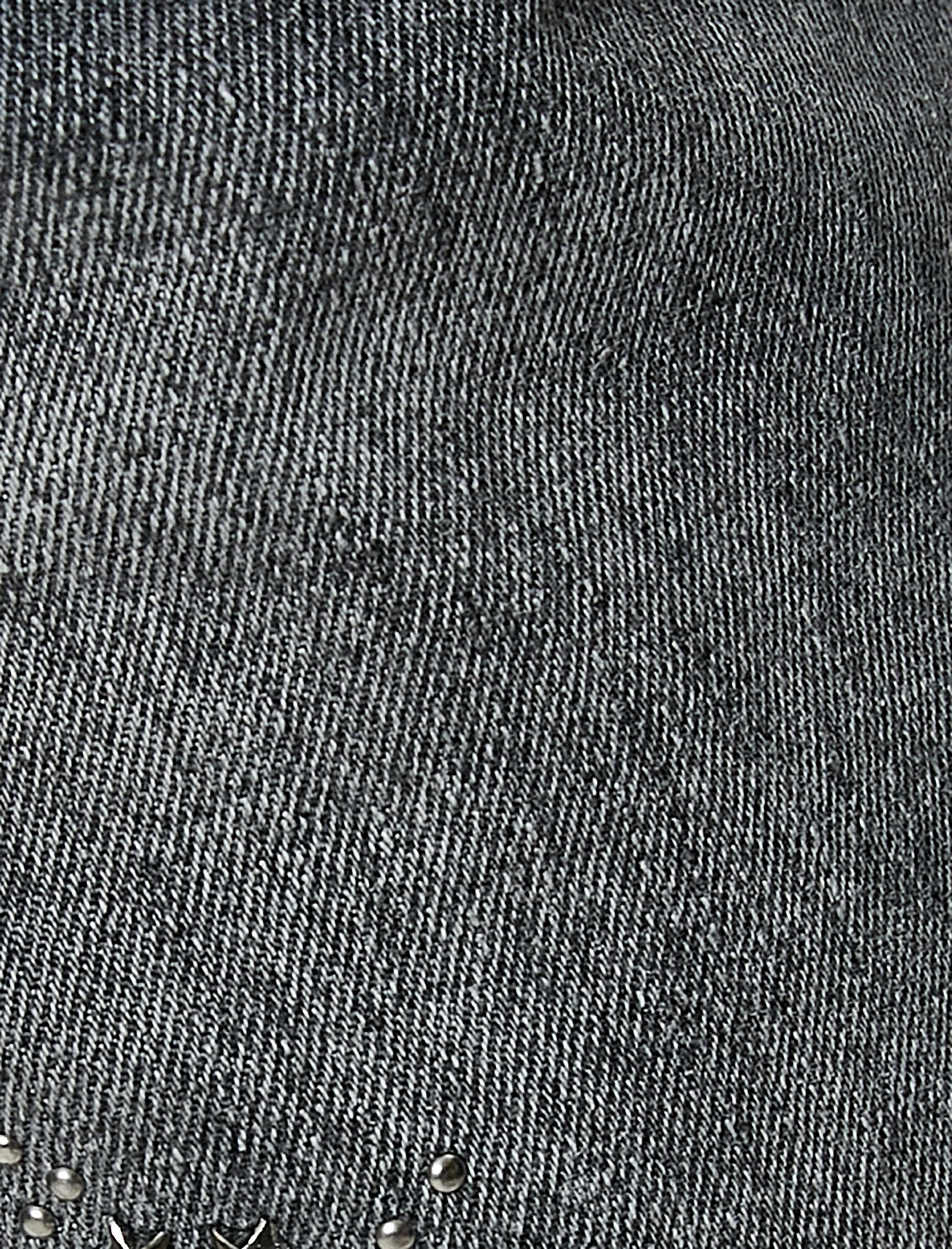   Ekstra Geniş Paça Taşlı Kot Pantolon Standart Bel Esnemeyen Pamuklu Kumaş Cepli - Bianca Jean