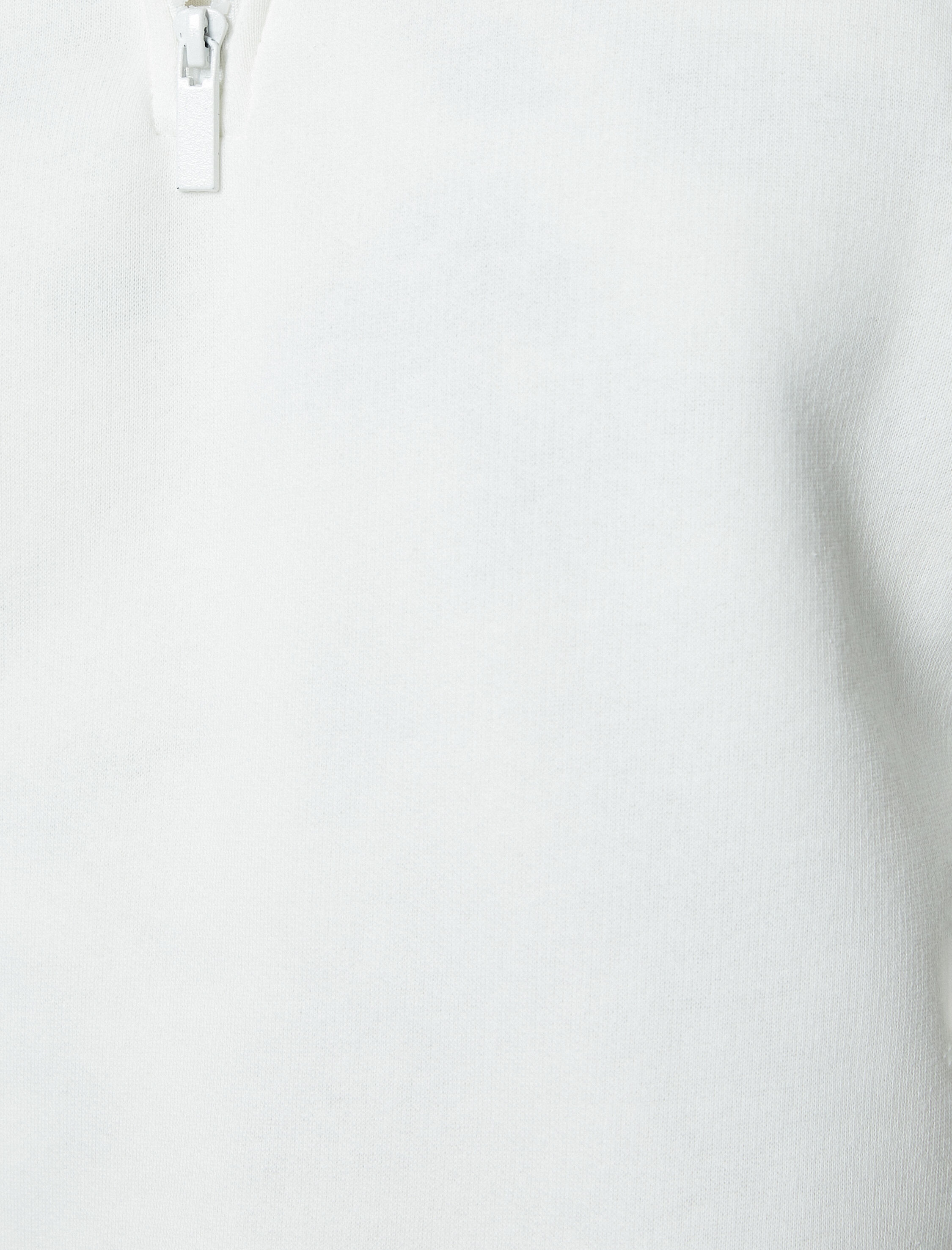   Yarım Fermuarlı Sweatshirt Basic Dik Yaka Ribanalı Uzun Kollu Şardonlu