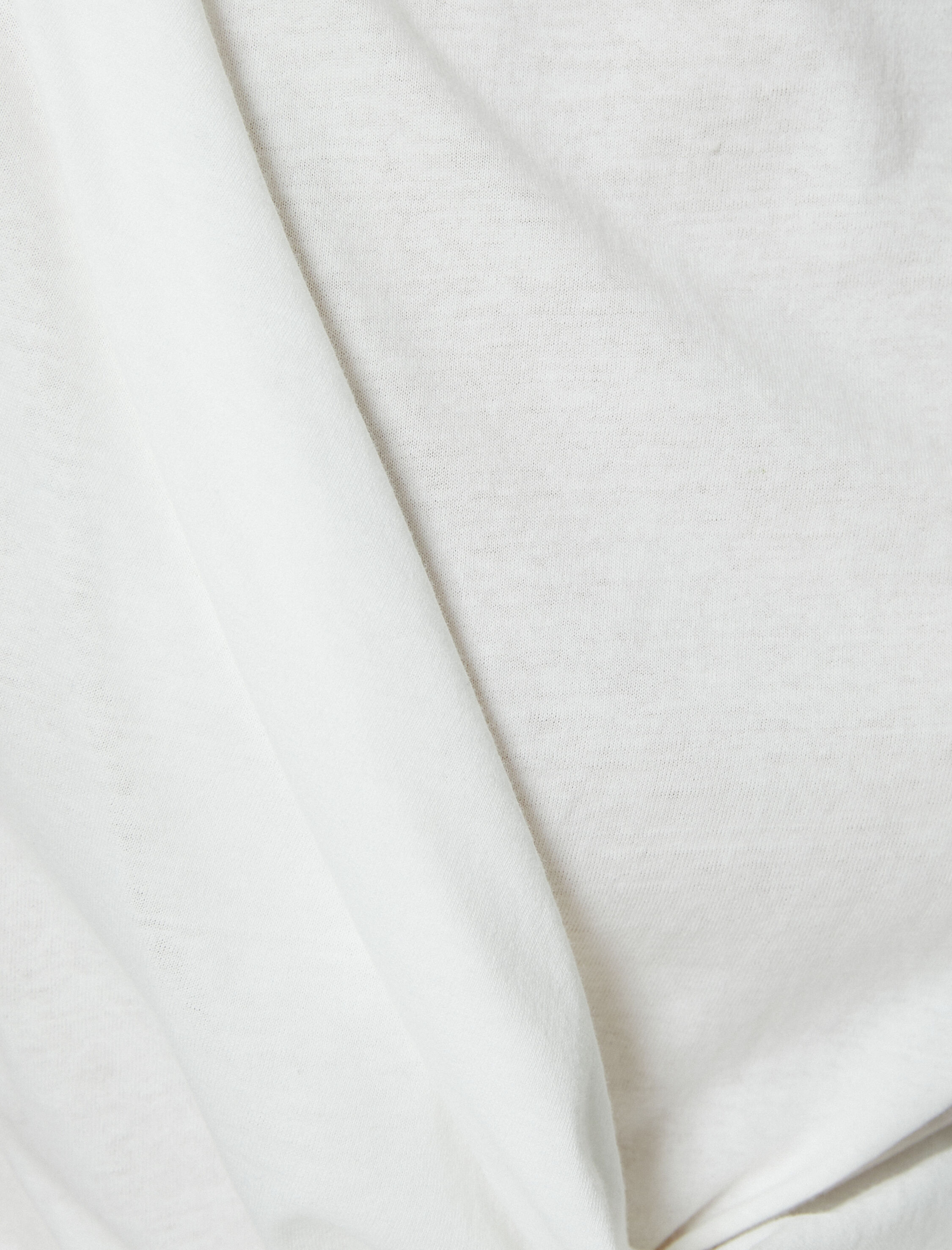   Kolsuz Tişört Drape Detaylı Yuvarlak Yaka Pamuklu