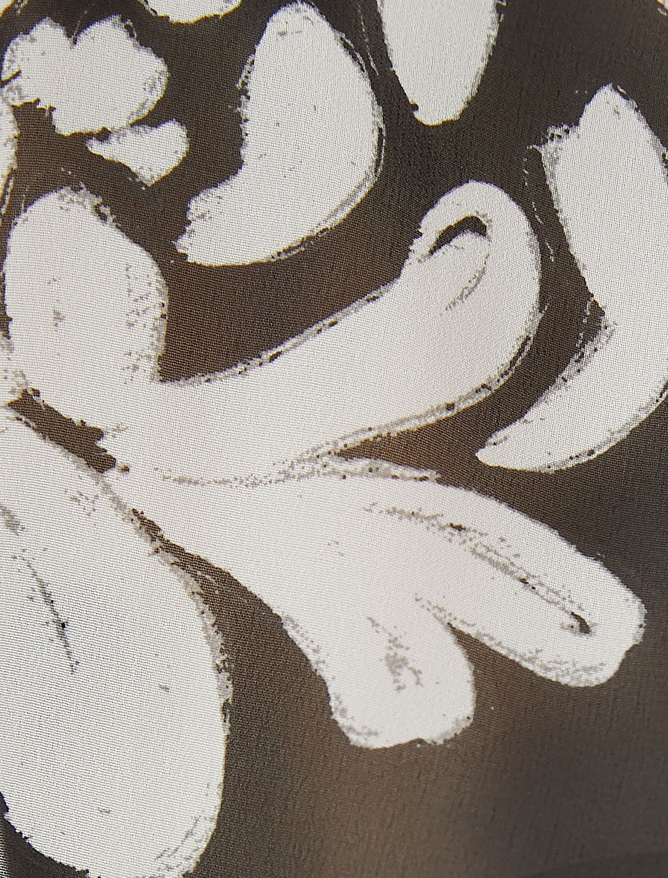 Çiçekli Şifon Bluz Dik Yaka Uzun Kollu