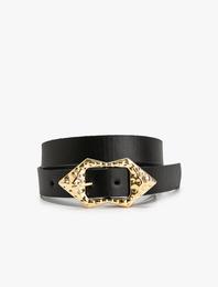 Kemer Suni Deri Metal Toka Detaylı