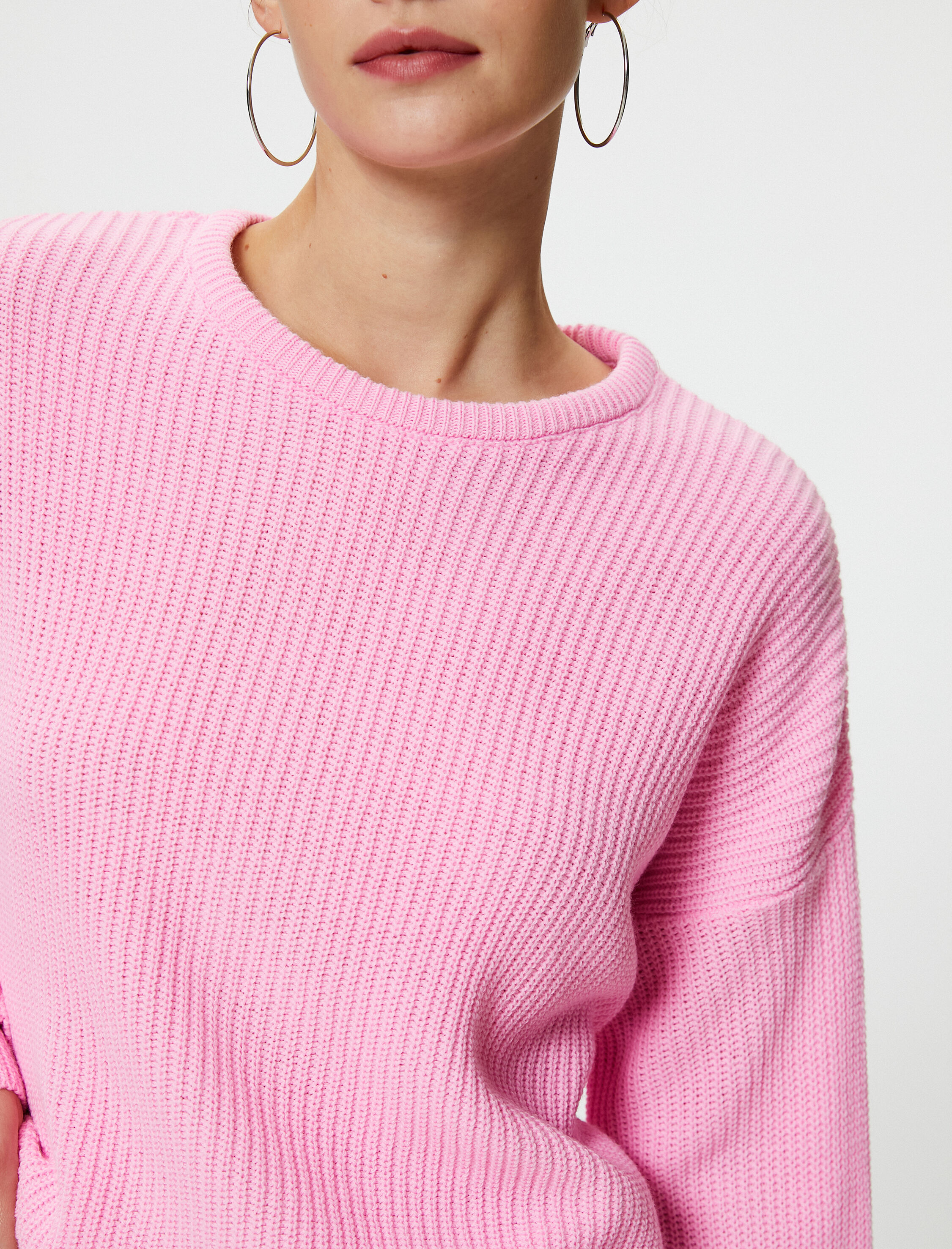   Basic Triko Kazak Uzun Kollu Yuvarlak Yaka