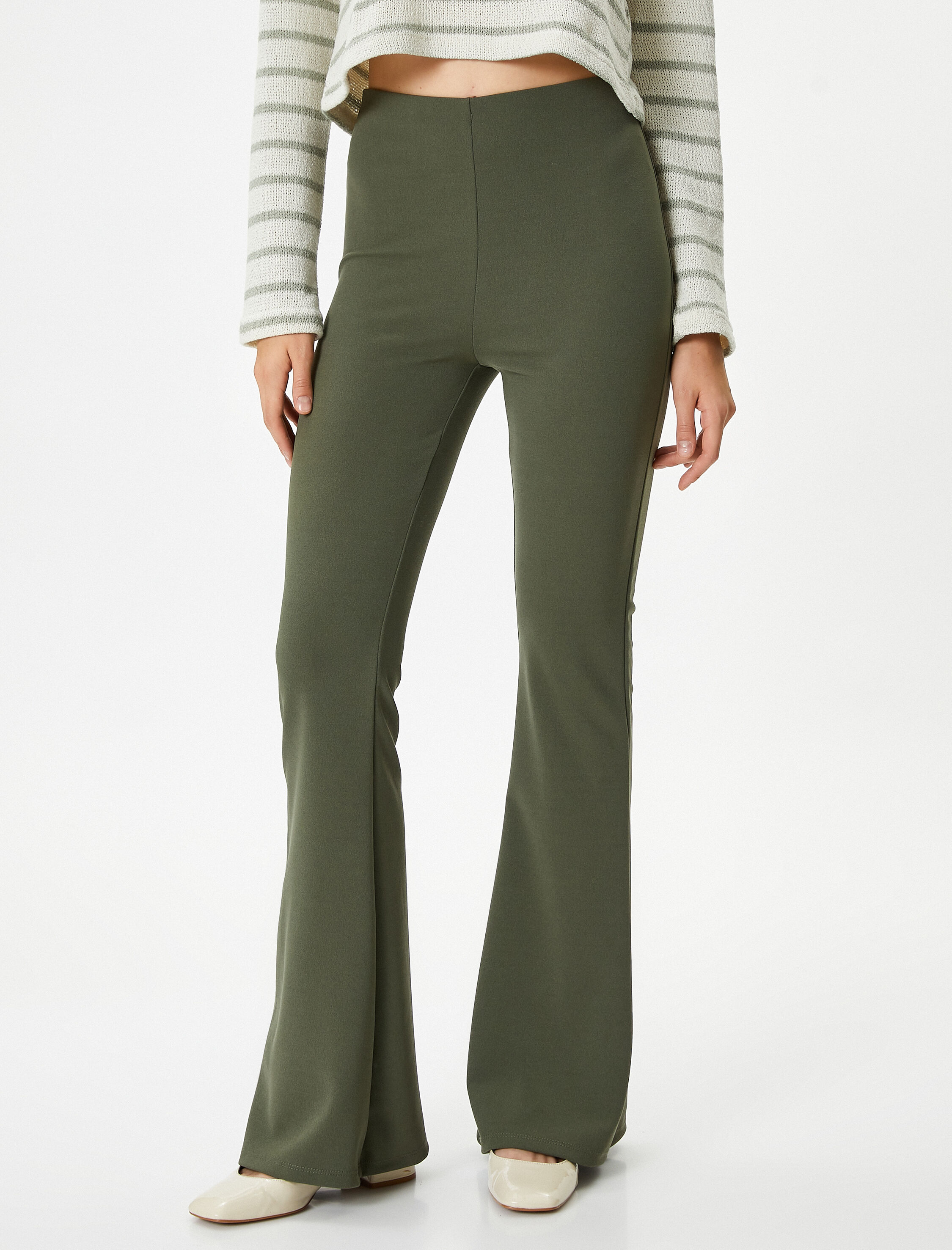   İspanyol Paça Tayt Pantolon Slim Fit Normal Bel