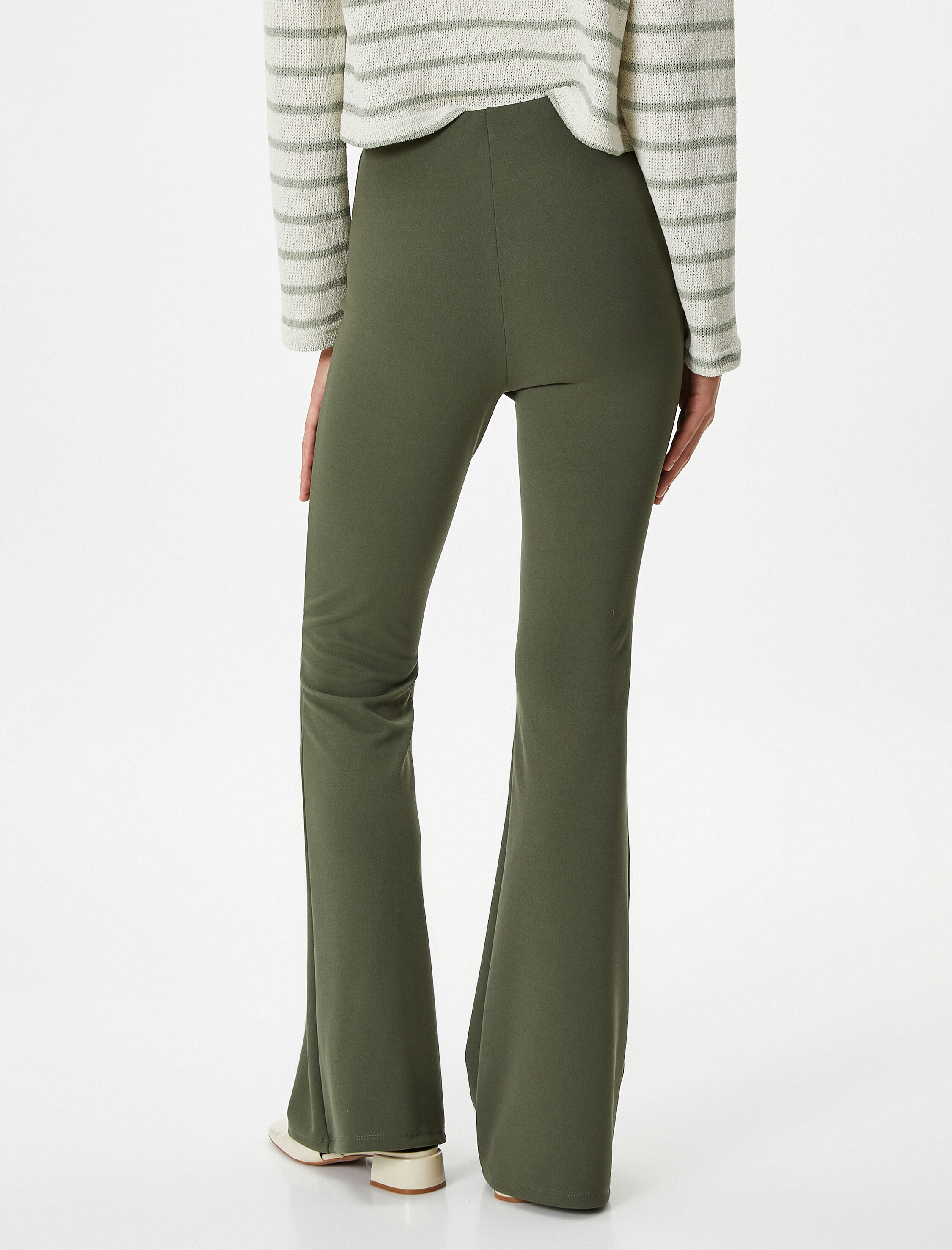   İspanyol Paça Tayt Pantolon Slim Fit Normal Bel