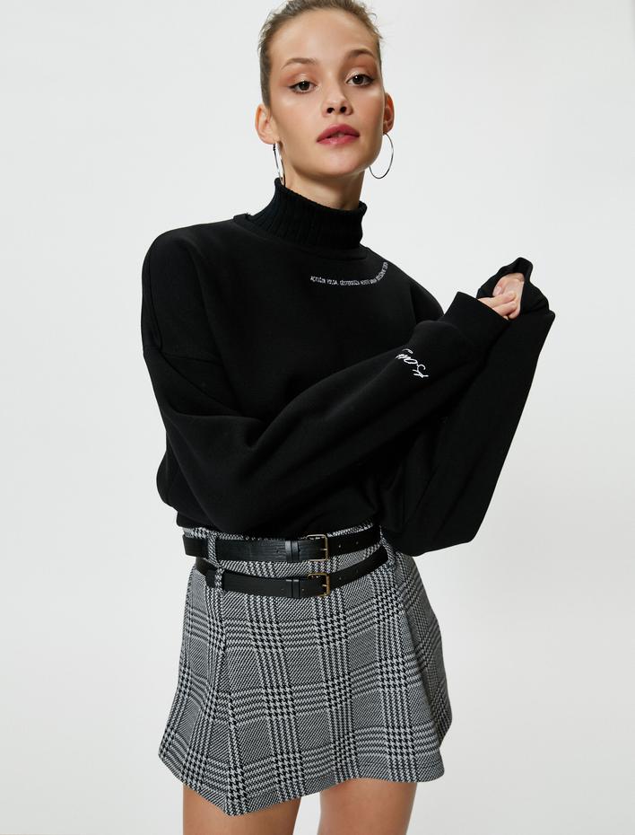  Şardonlu Boğazlı Sweatshirt Atatürk İmzası ve Sözü İşlemeli 100. Yıl Özel