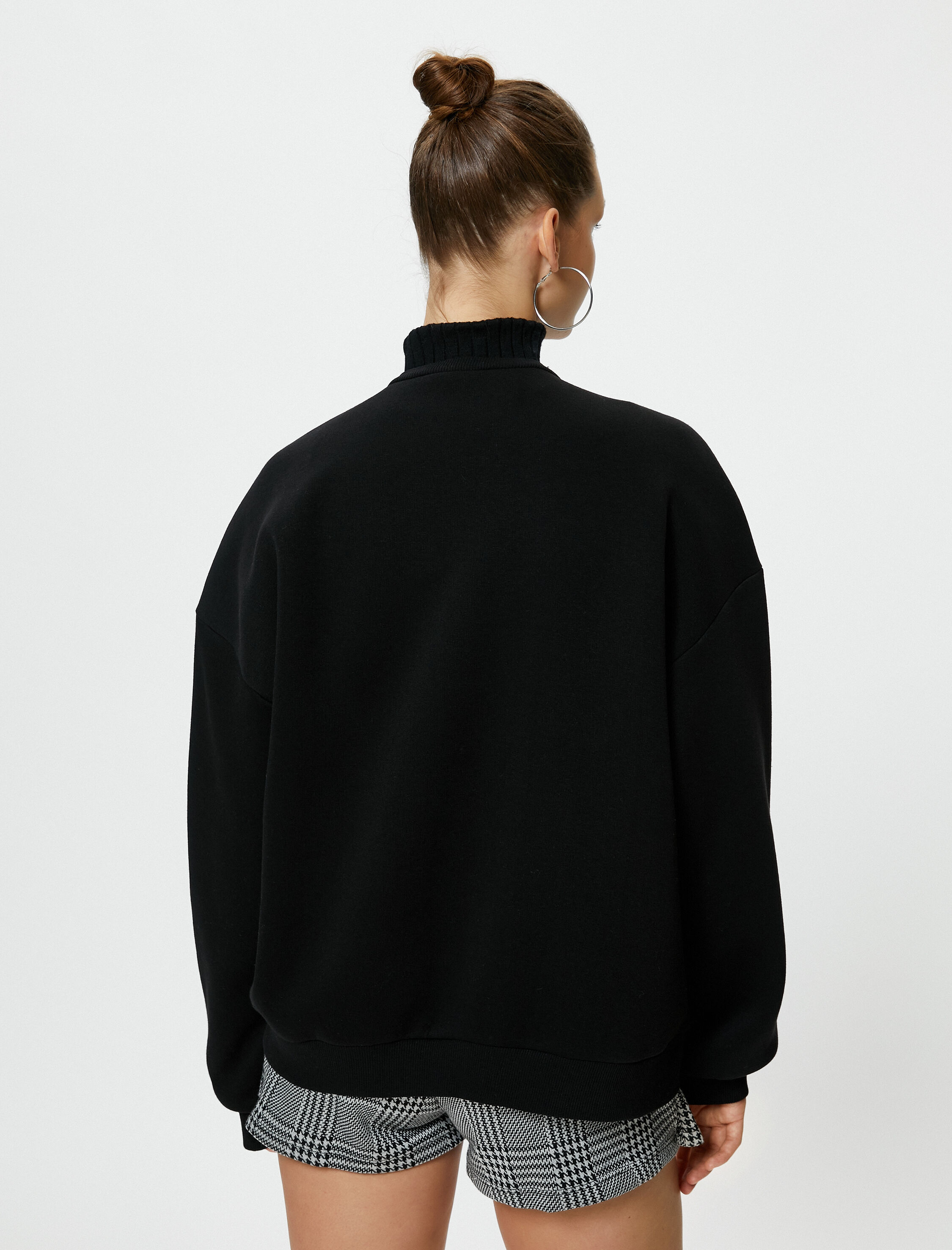   Şardonlu Boğazlı Sweatshirt Atatürk İmzası ve Sözü İşlemeli 100. Yıl Özel