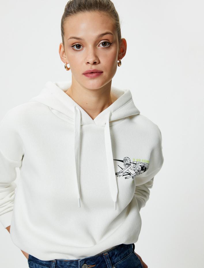  Şardonlu Rick and Morty Sweatshirt Lisanslı Kapüşonlu Arkası Baskılı Pamuklu Rahat Kalıp