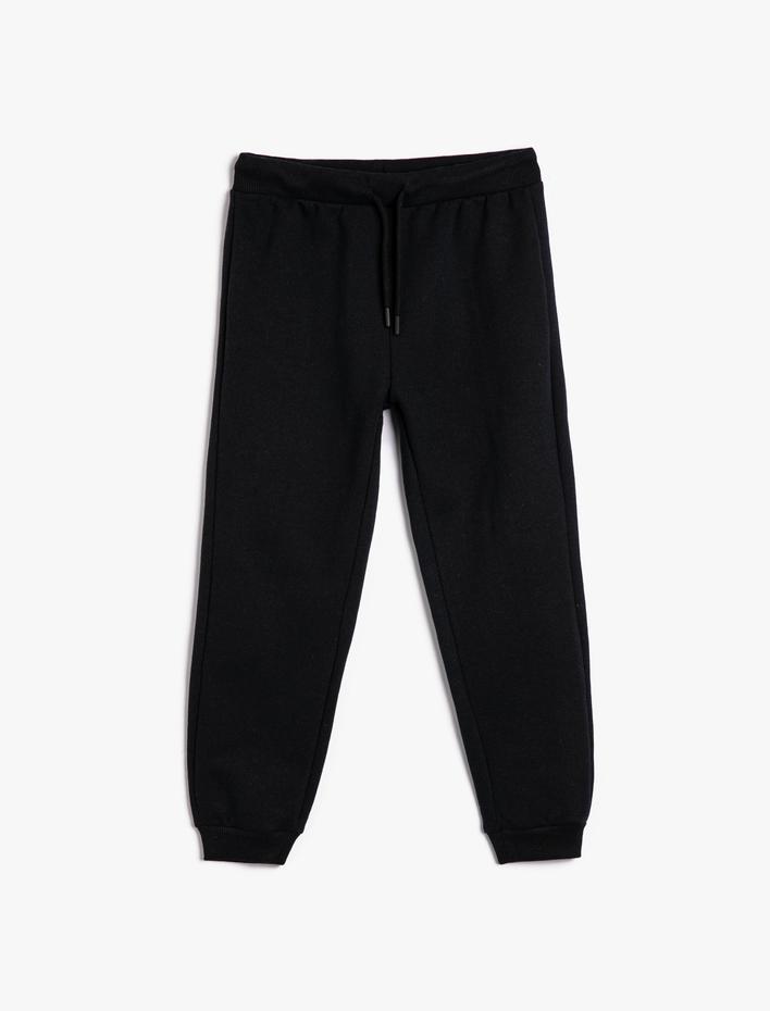 Erkek Çocuk Jogger Eşofman Altı Beli Bağcıklı Paçası Lastikli Şardonlu