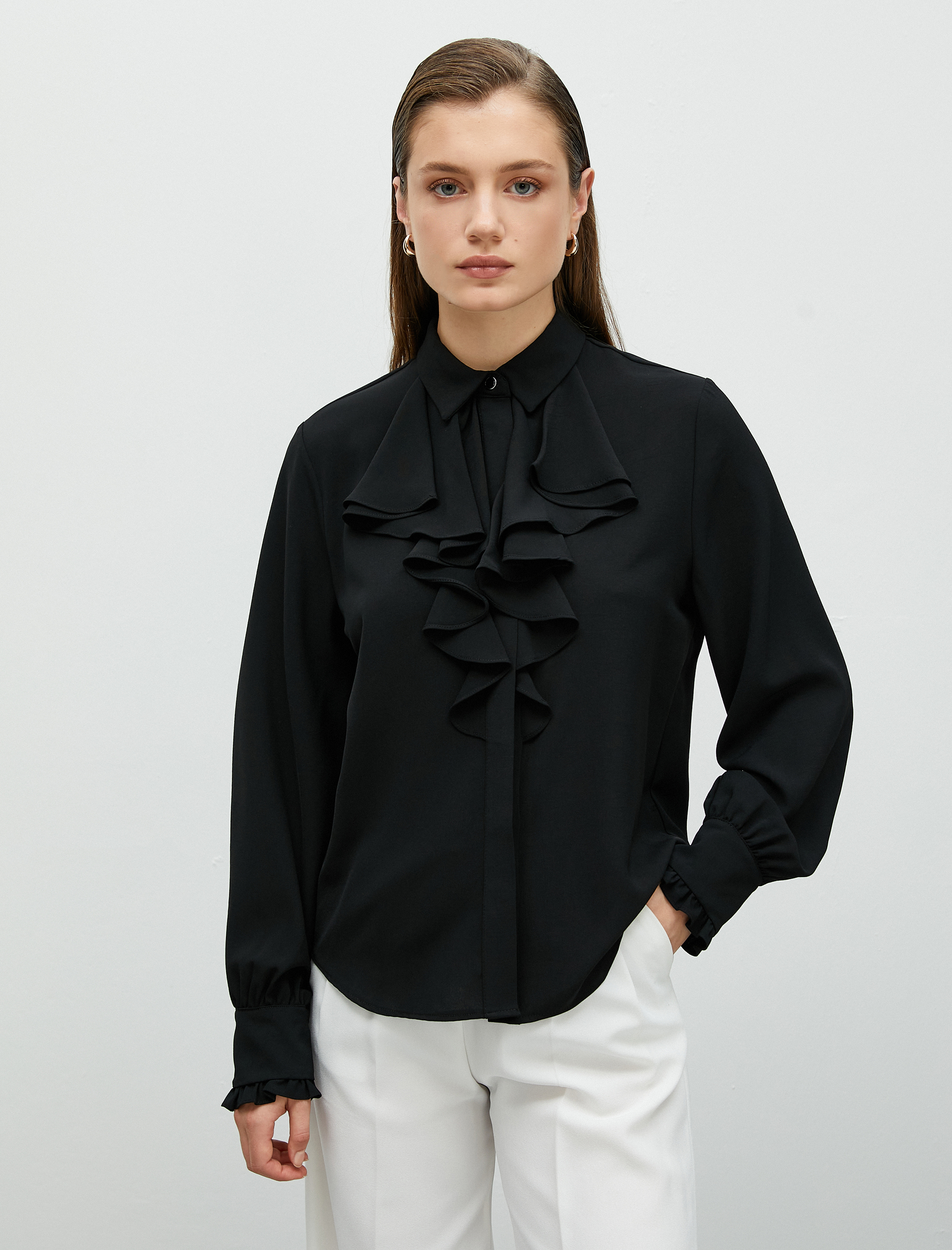   Volanlı Gömlek Uzun Kollu