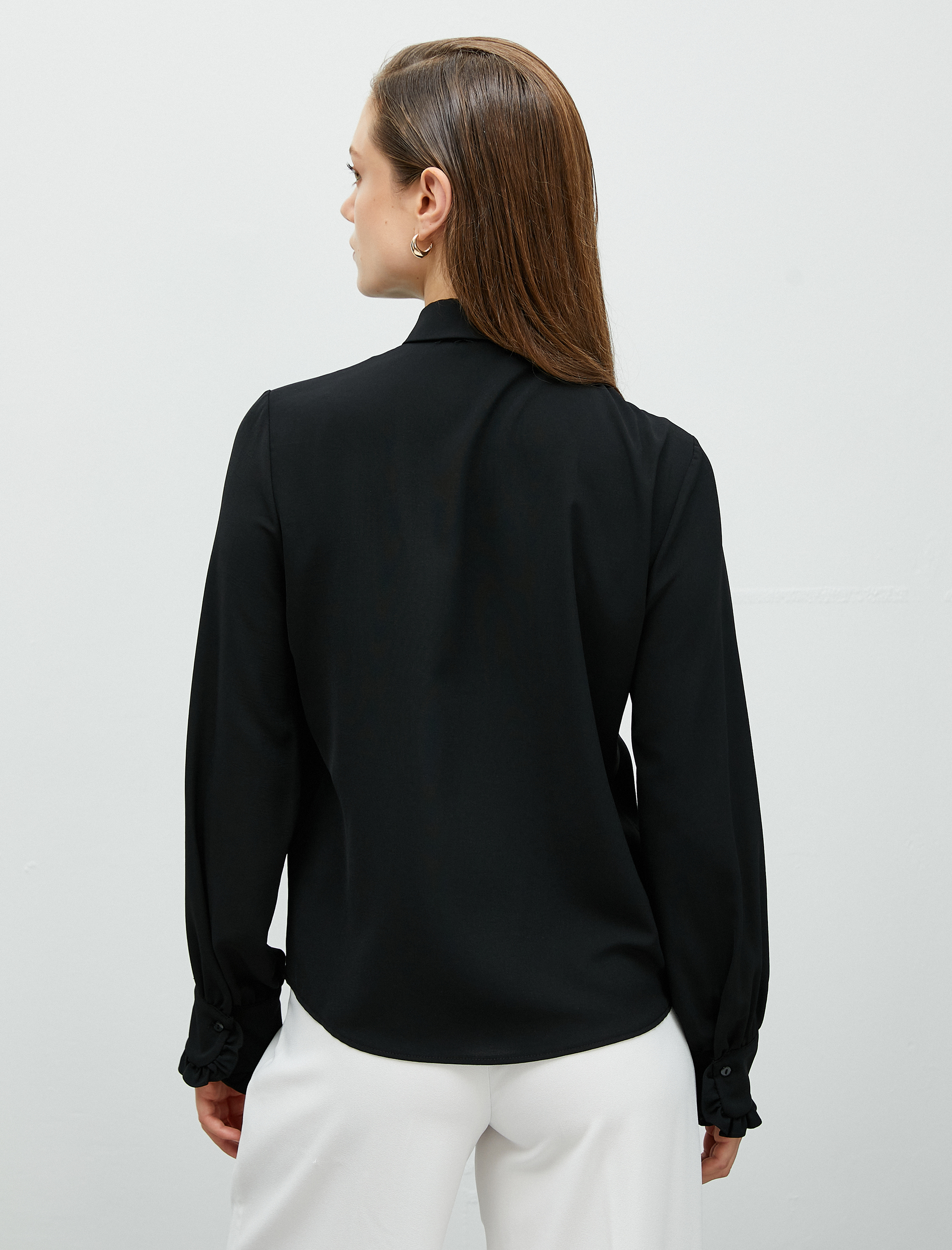   Volanlı Gömlek Uzun Kollu