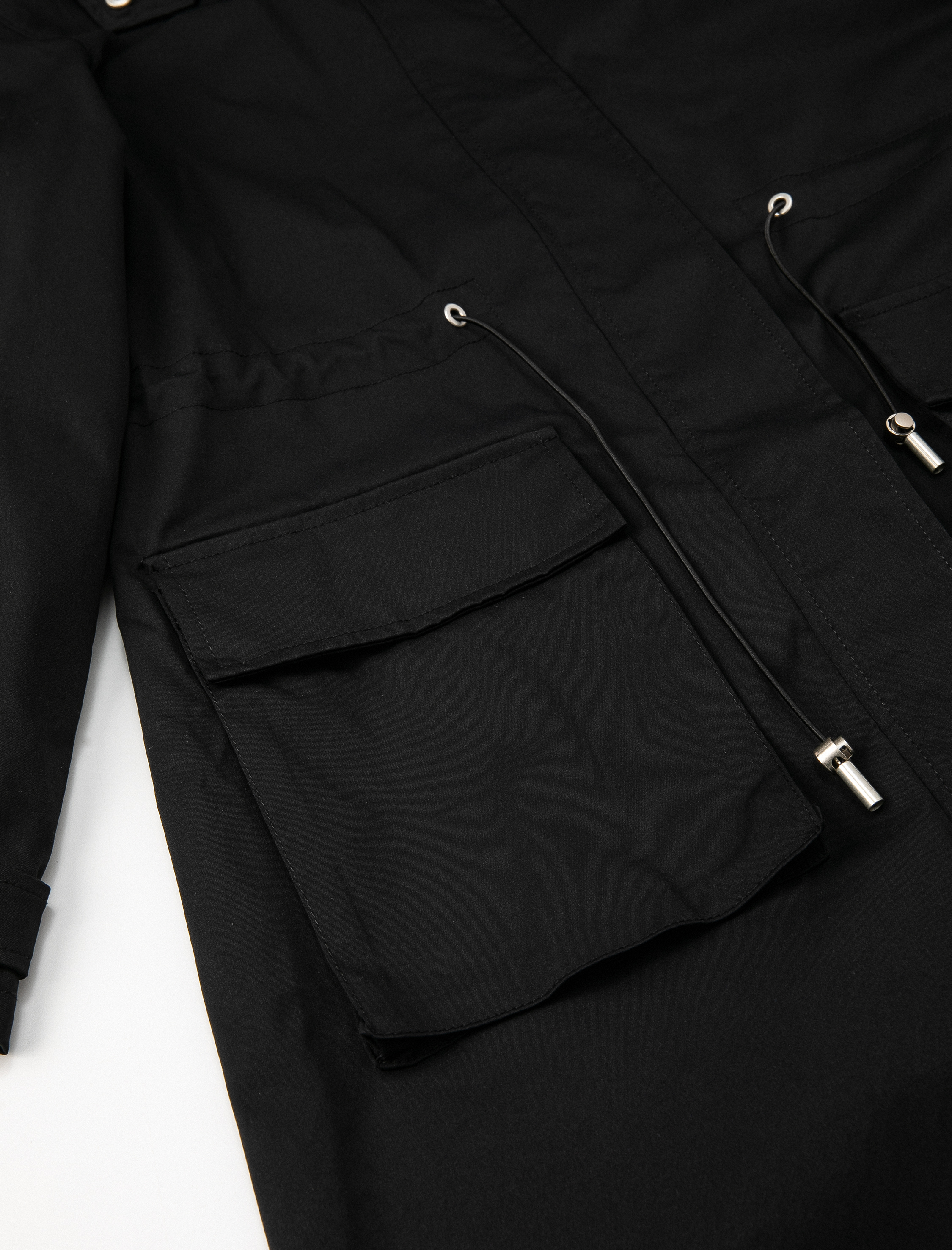   Trençkot Kapüşonlu Beli Bağlamalı Fermuarlı Manşetleri Bantlı