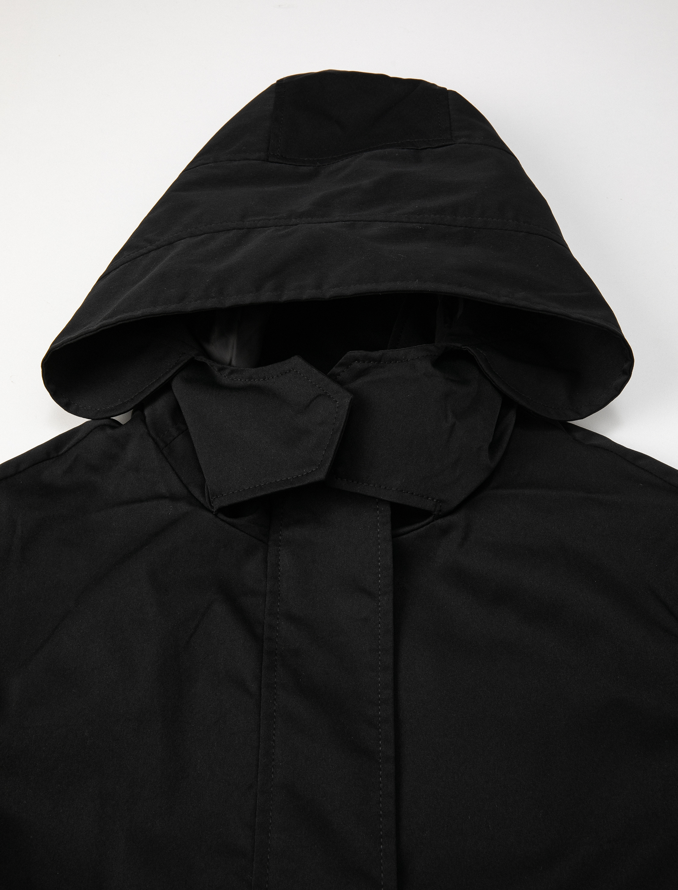   Trençkot Kapüşonlu Beli Bağlamalı Fermuarlı Manşetleri Bantlı