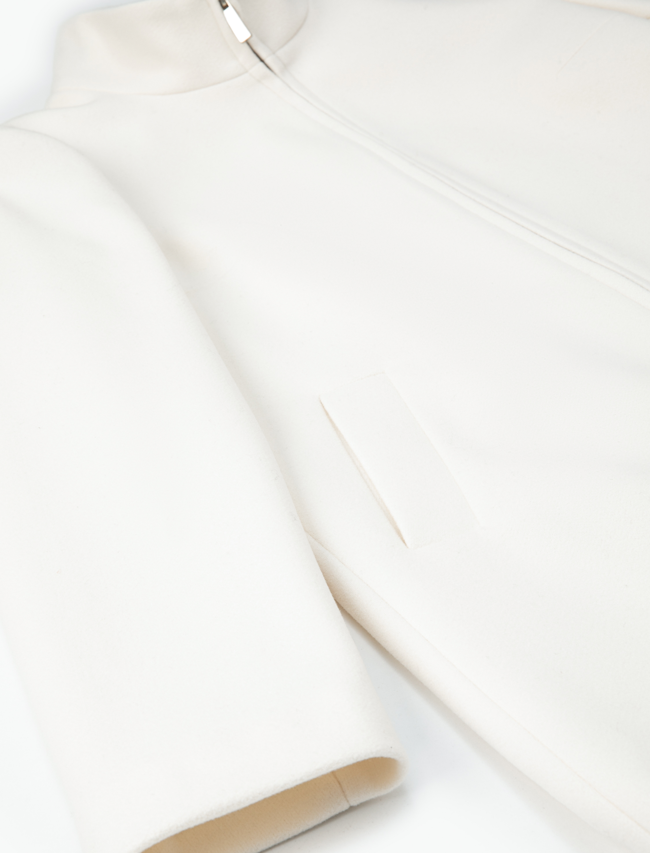   Kaşe Kaban Dik Yaka Fermuarlı