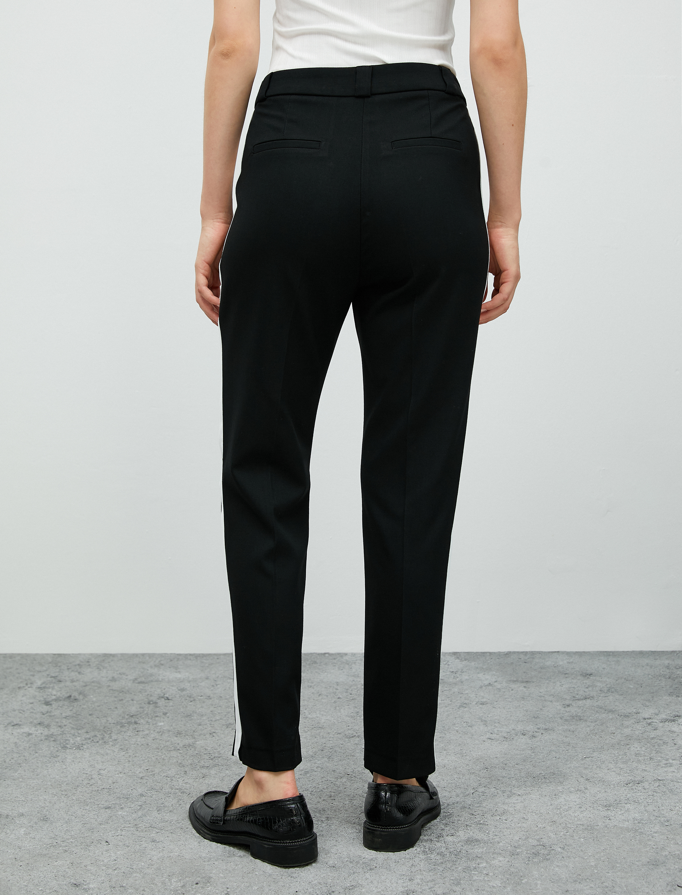   Cigarette Pantolon Yüksek Bel Cepli Şerit Detaylı