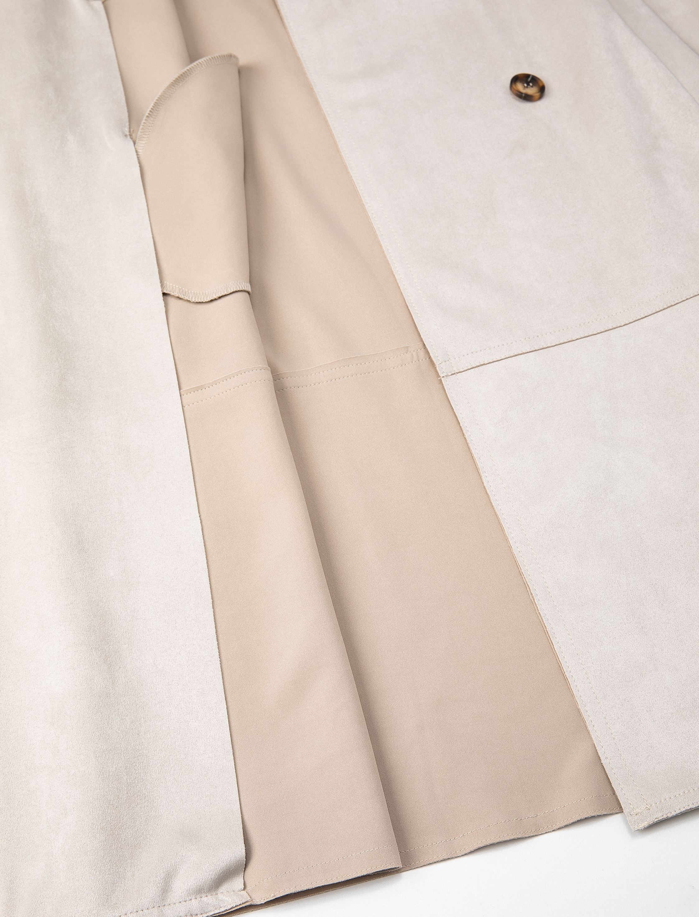   Trençkot Kruvaze Düğmeli Beli Kuşaklı Cepli