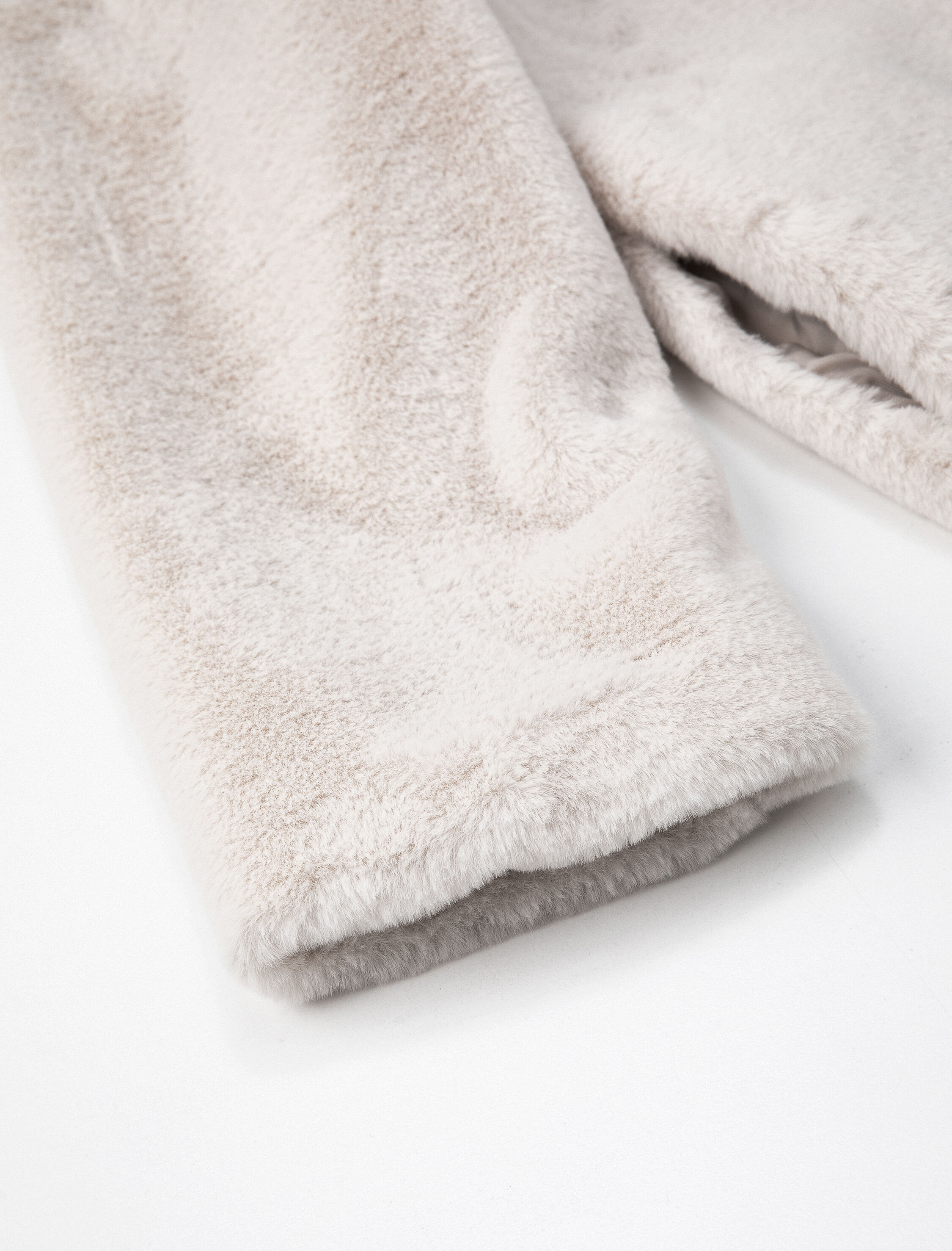 Peluş Mont Düğmeli Ceket Yaka Astarlı