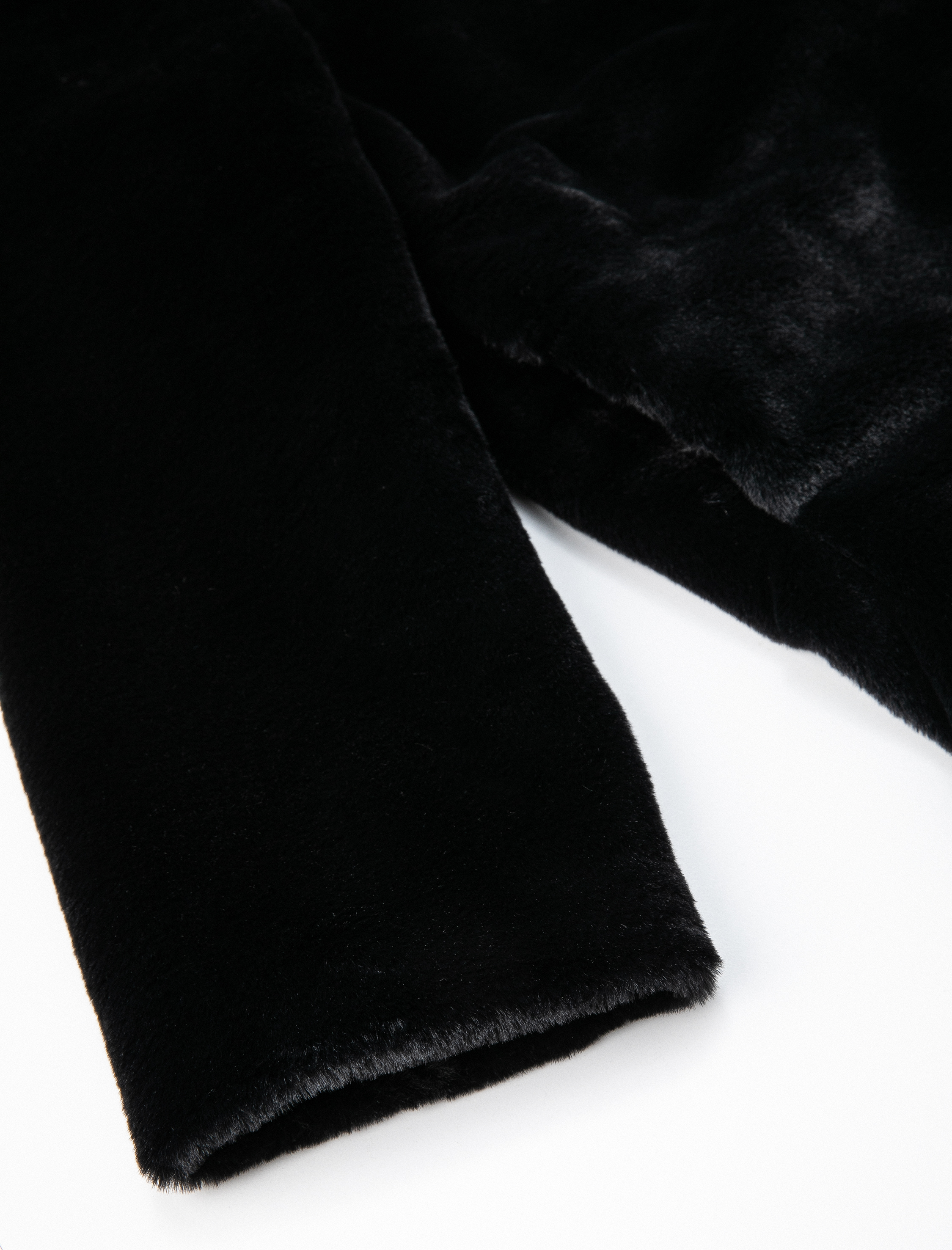   Peluş Mont Düğmeli Ceket Yaka Astarlı