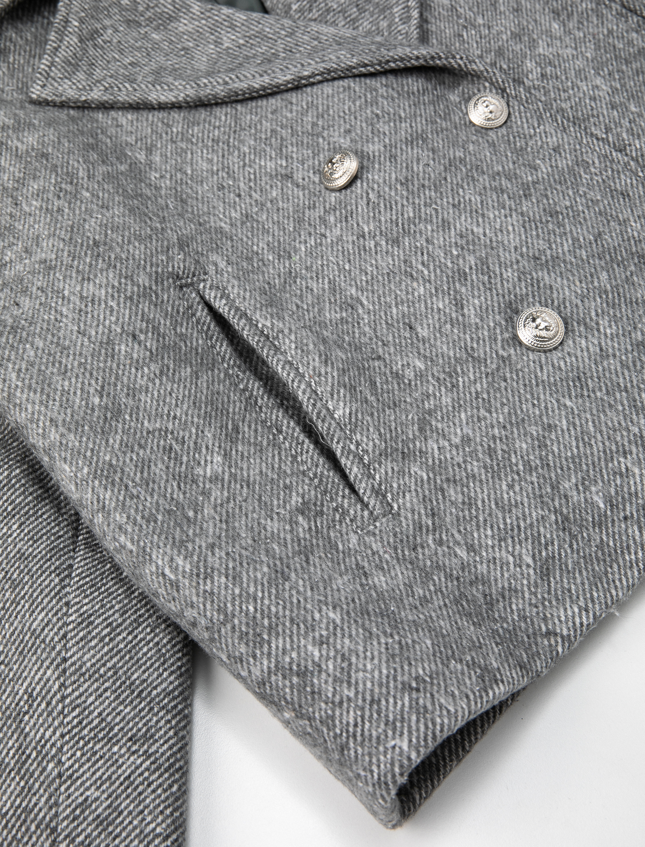   Crop Ceket Kruvaze Düğmeli Cepli