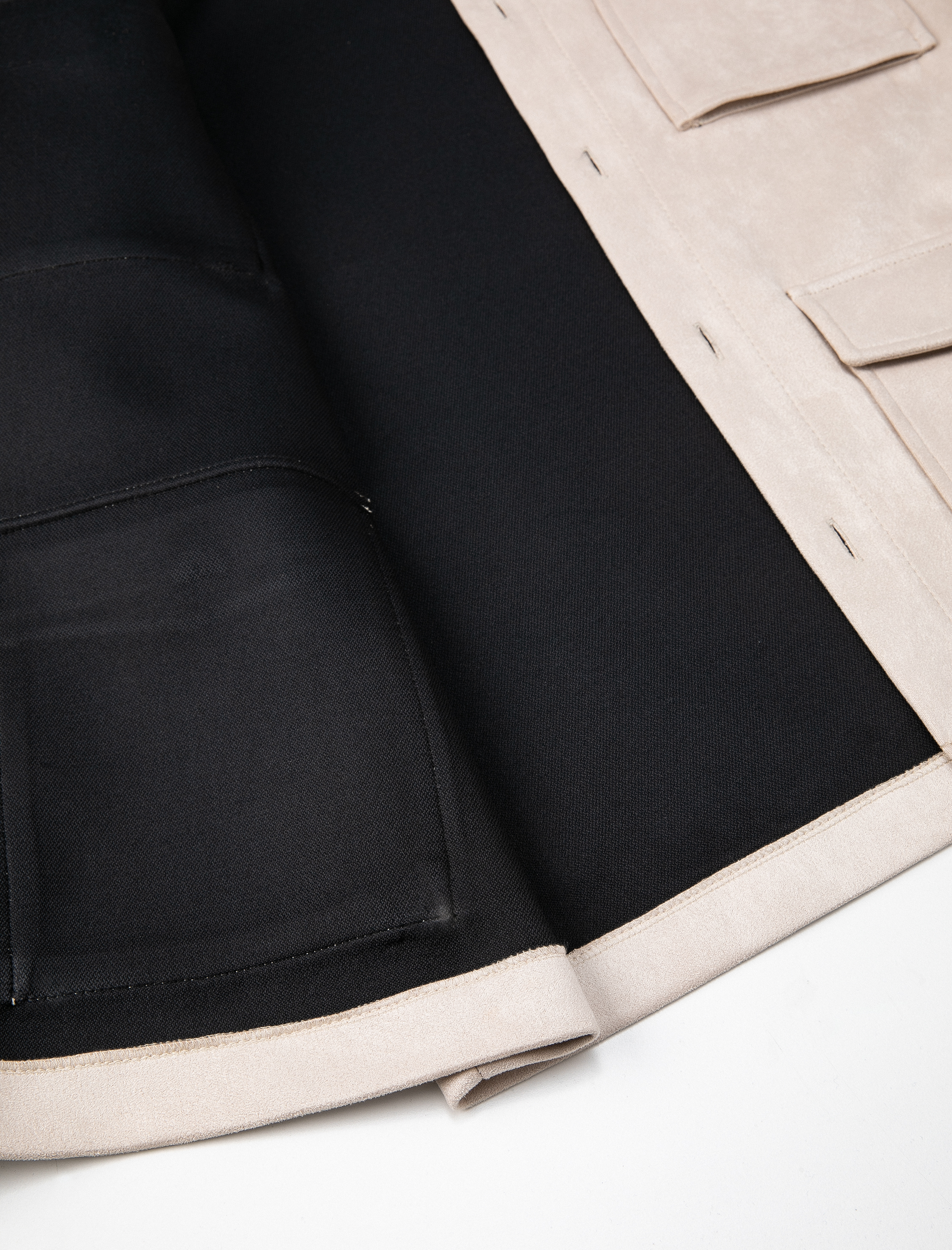   Gömlek Ceket Süet Görünümlü Kapaklı Cepli Düğmeli Klasik Yaka