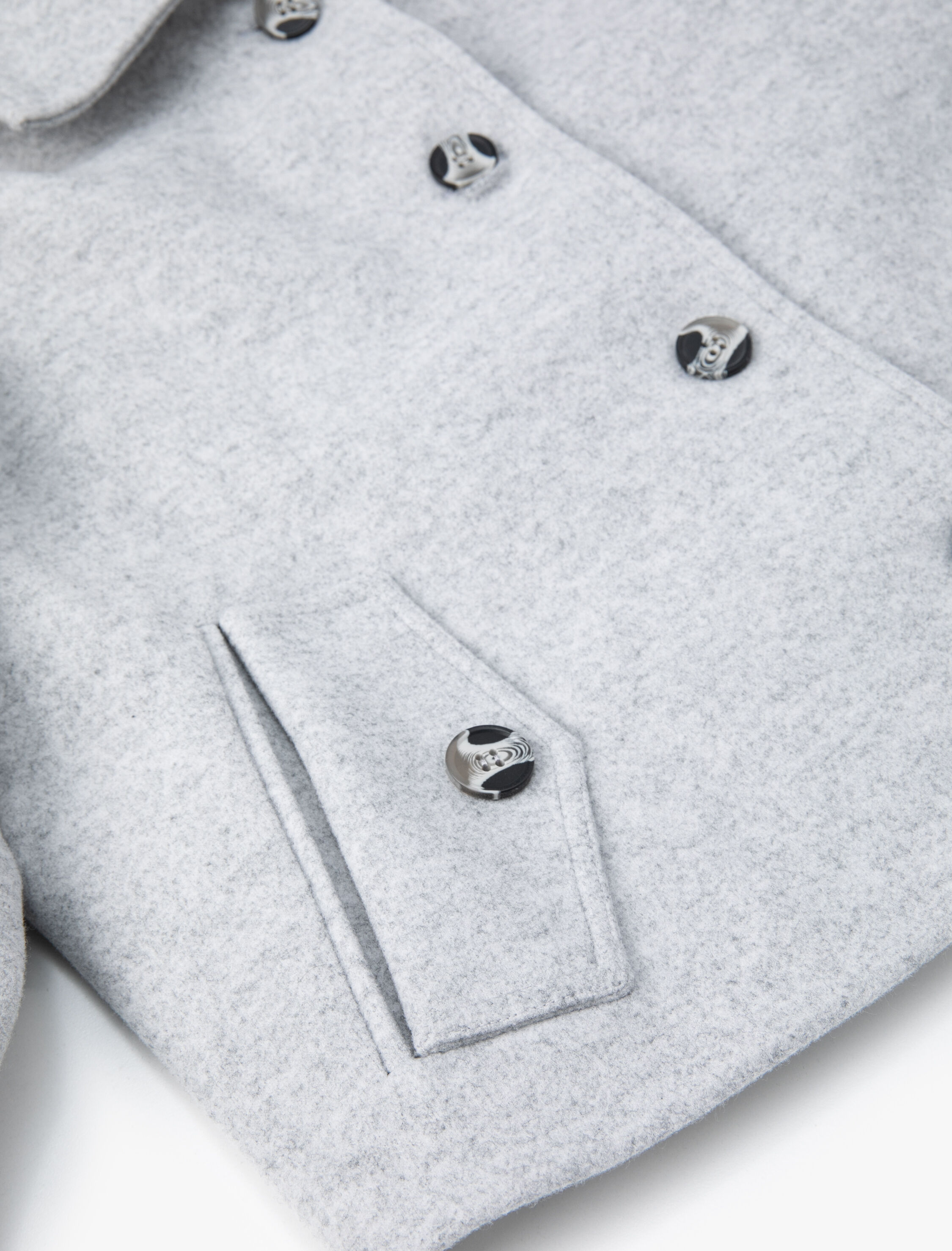   Crop Gömlek Ceket Kapaklı Çift Cepli Uzun Kollu Yumuşak Dokulu