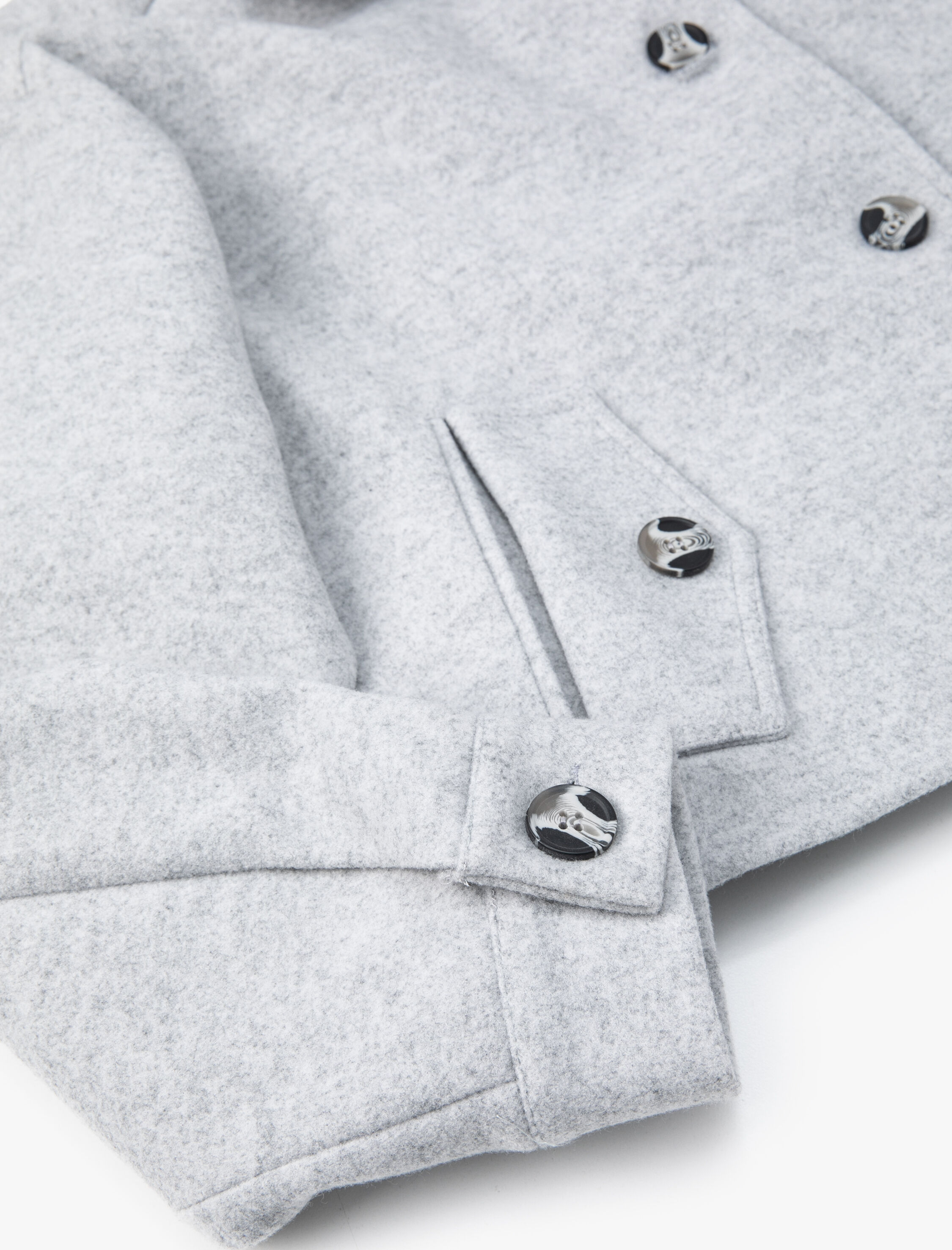   Crop Gömlek Ceket Kapaklı Çift Cepli Uzun Kollu Yumuşak Dokulu