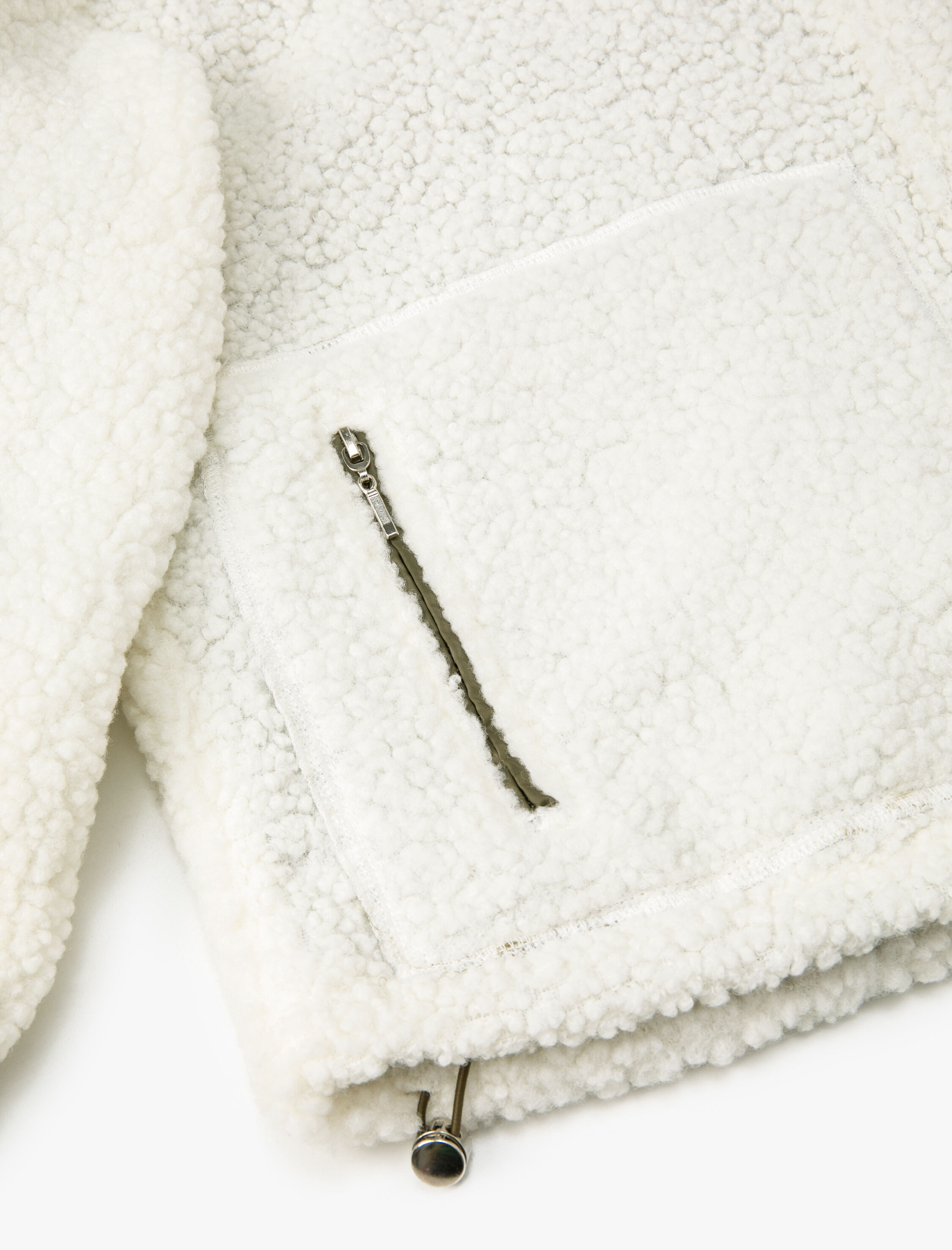   Kapşonlu Peluş Ceket Fermuarlı Astarlı Cepli