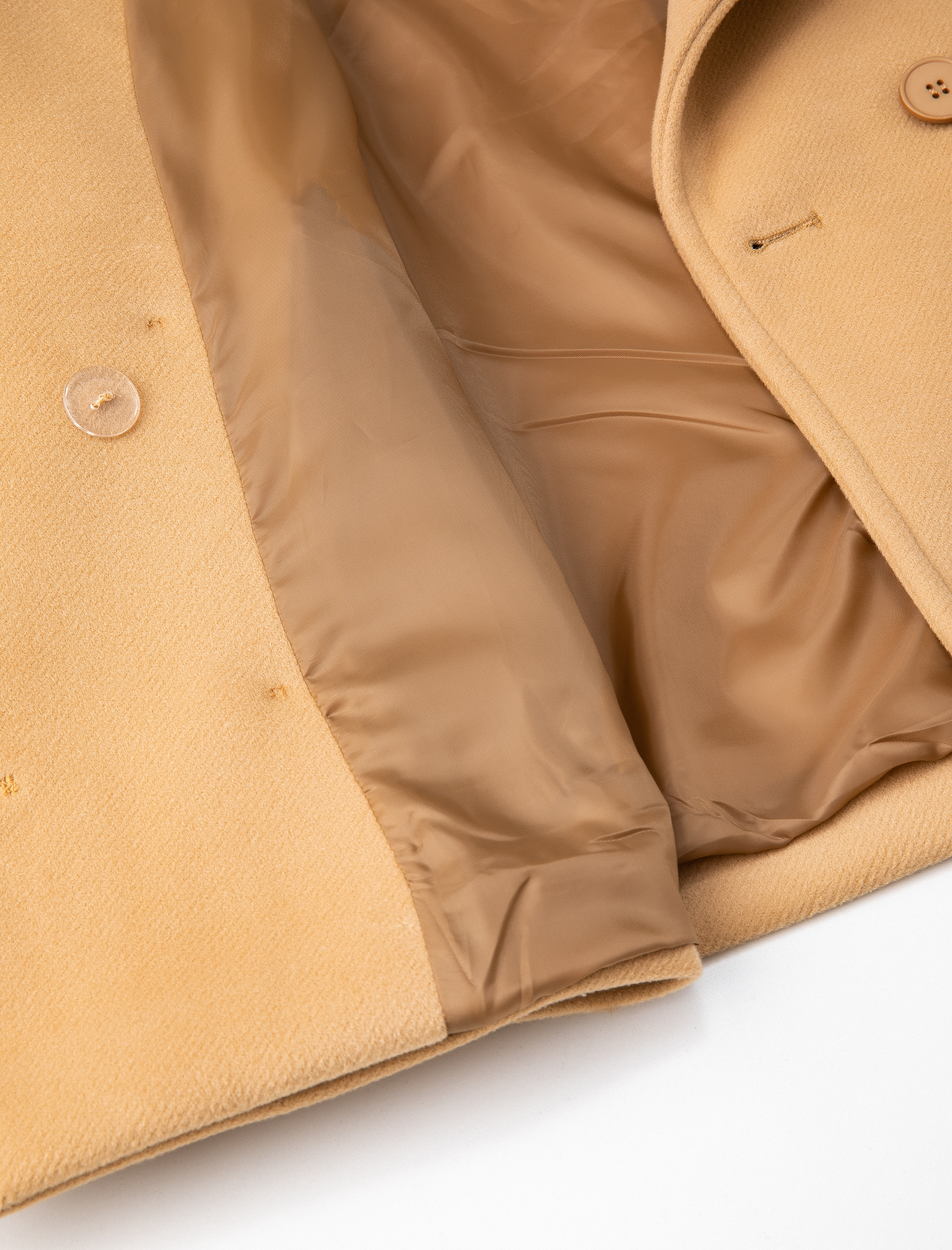   Kısa Kaşe Ceket Kruvaze Düğmeli Cep Detaylı