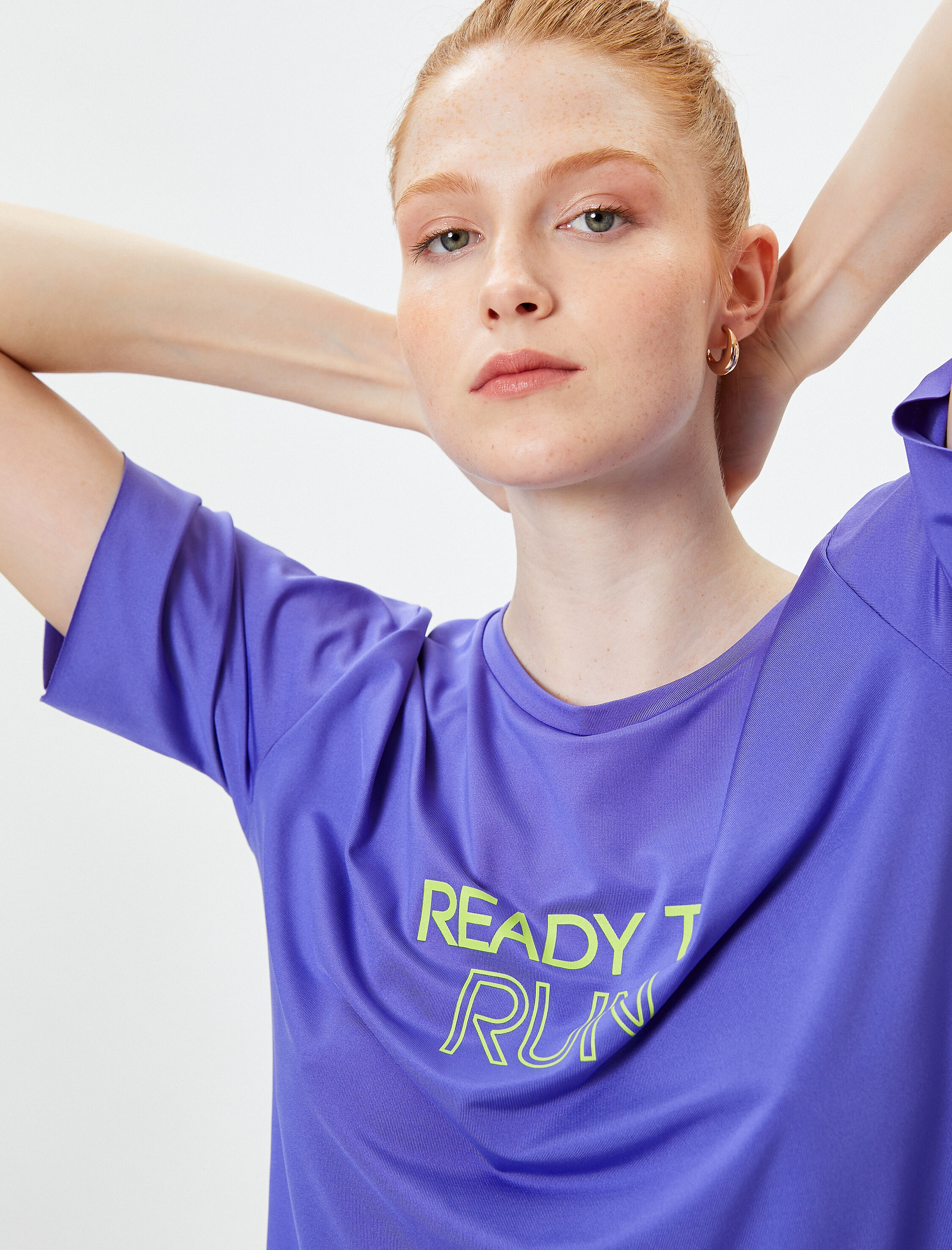   Spor Tişört Rahat Kalıp Kısa Kollu Bisiklet Yaka