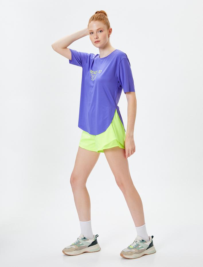  Spor Tişört Rahat Kalıp Kısa Kollu Bisiklet Yaka