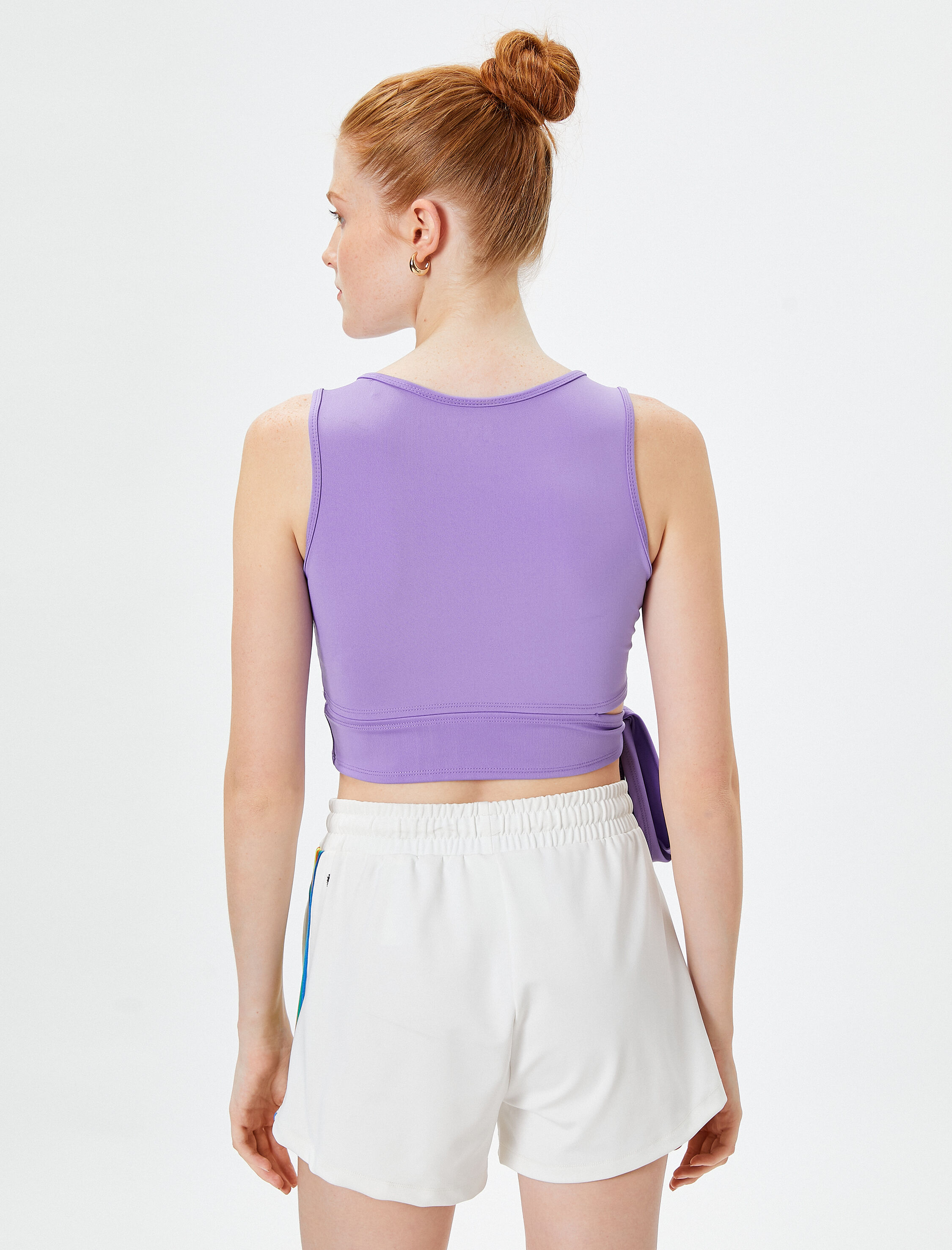   Bağlama Detaylı Sporcu Sütyeni U Yaka